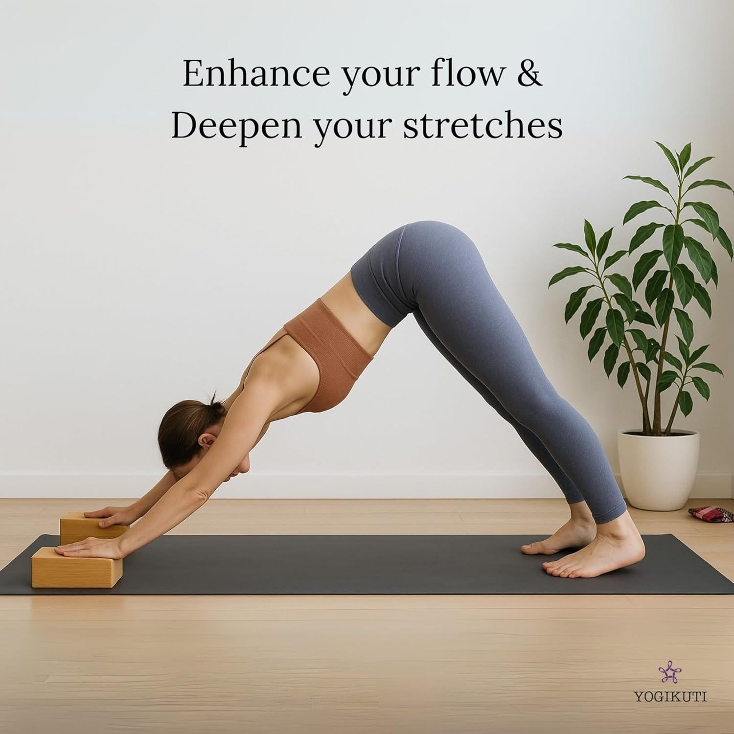 Bloque de Yoga de Madera de Pino Yogikuti - Ecológico y Antideslizante