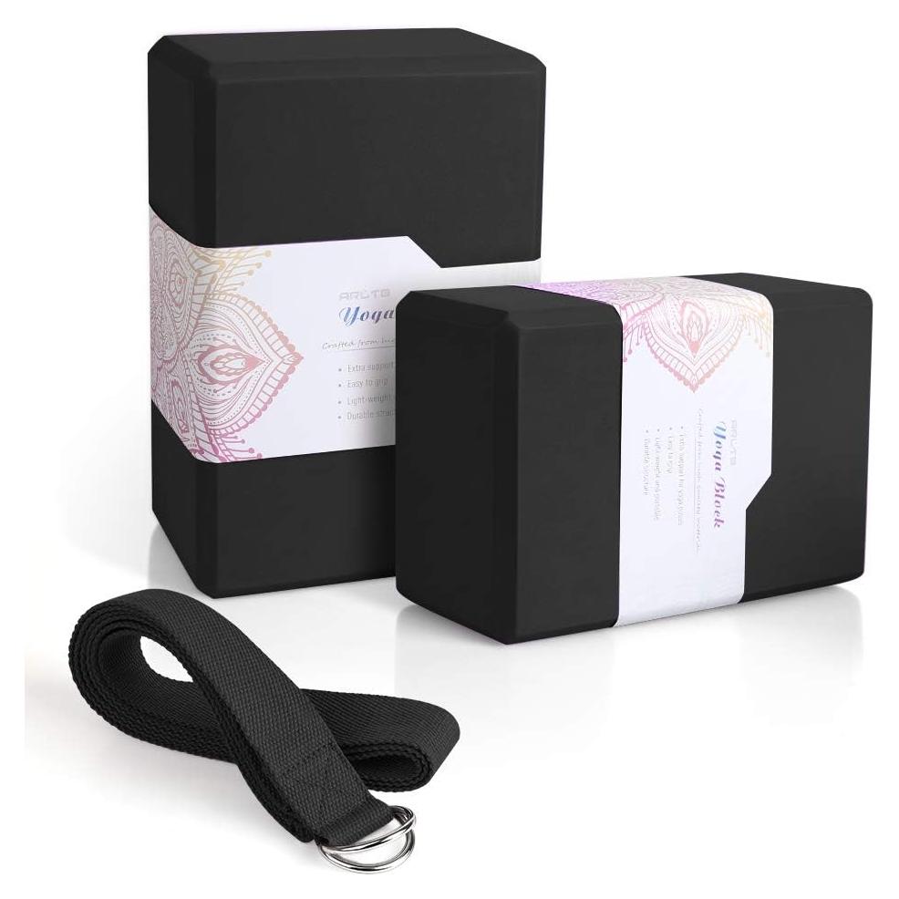 Paquete de 2 Bloques de Yoga Arltb EVA con Correa 22.86x15.24x10.16cm