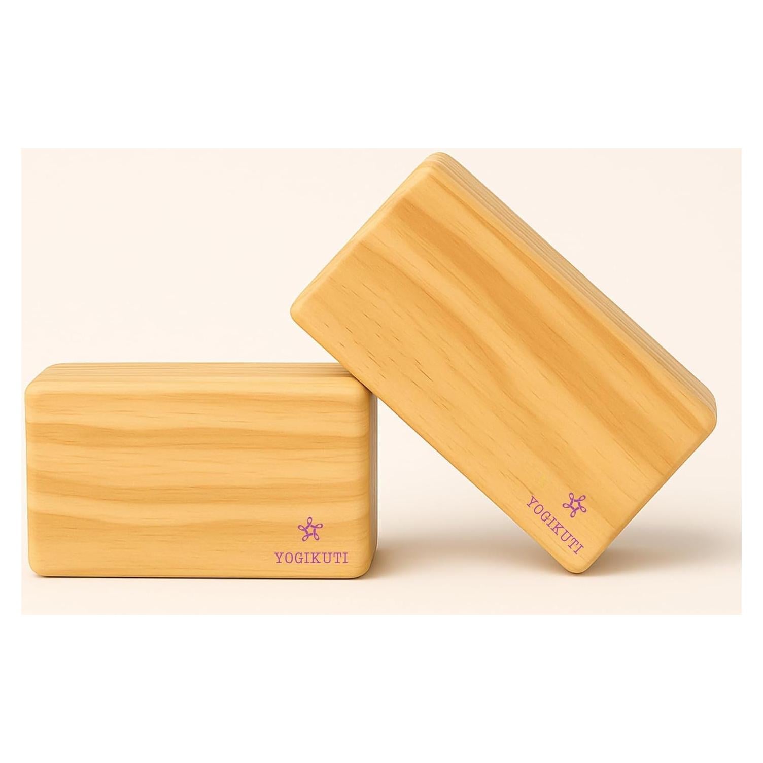 Bloques de Yoga de Madera Sólida Yogikuti - Juego de 2