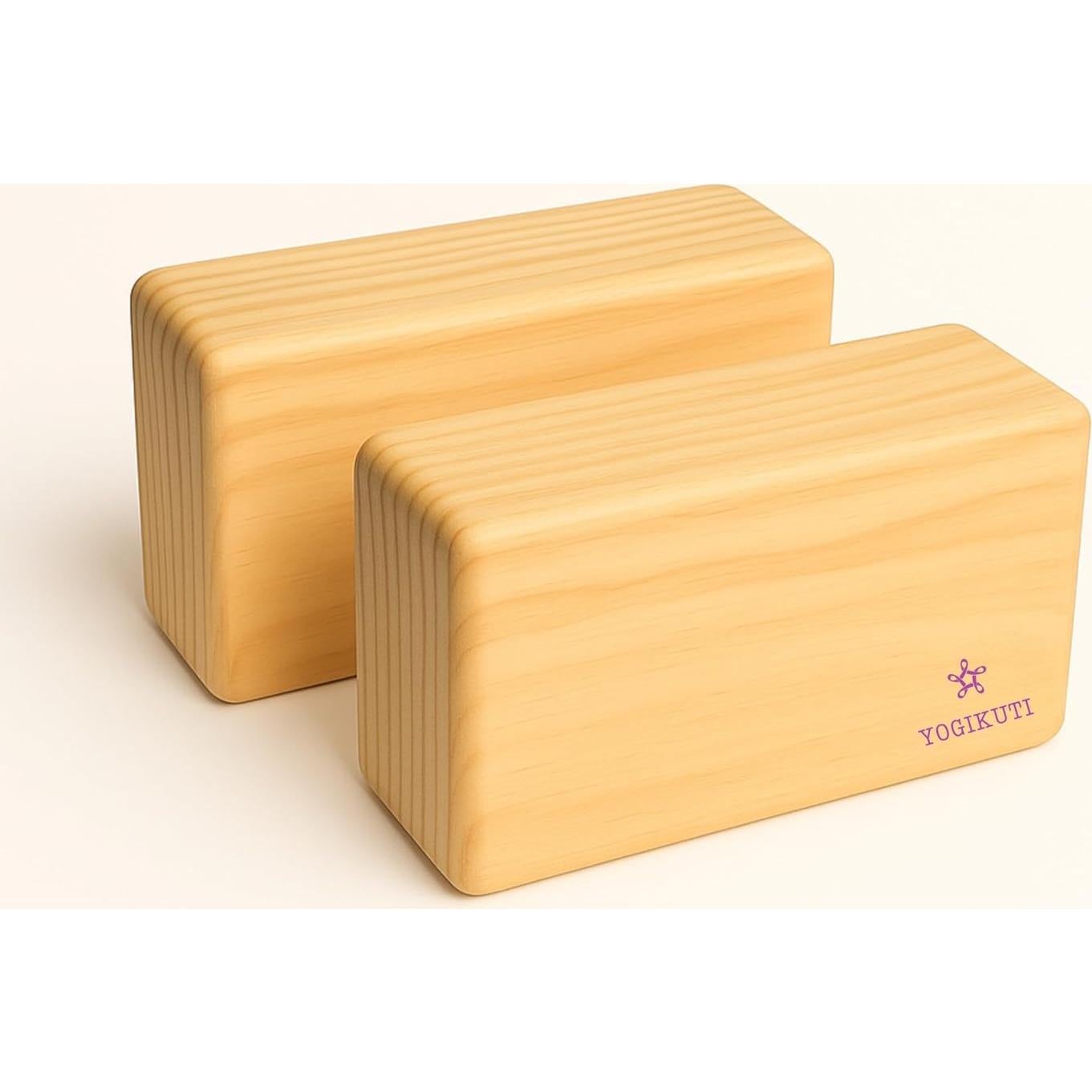 Bloques de Yoga de Madera Sólida Yogikuti - Juego de 2