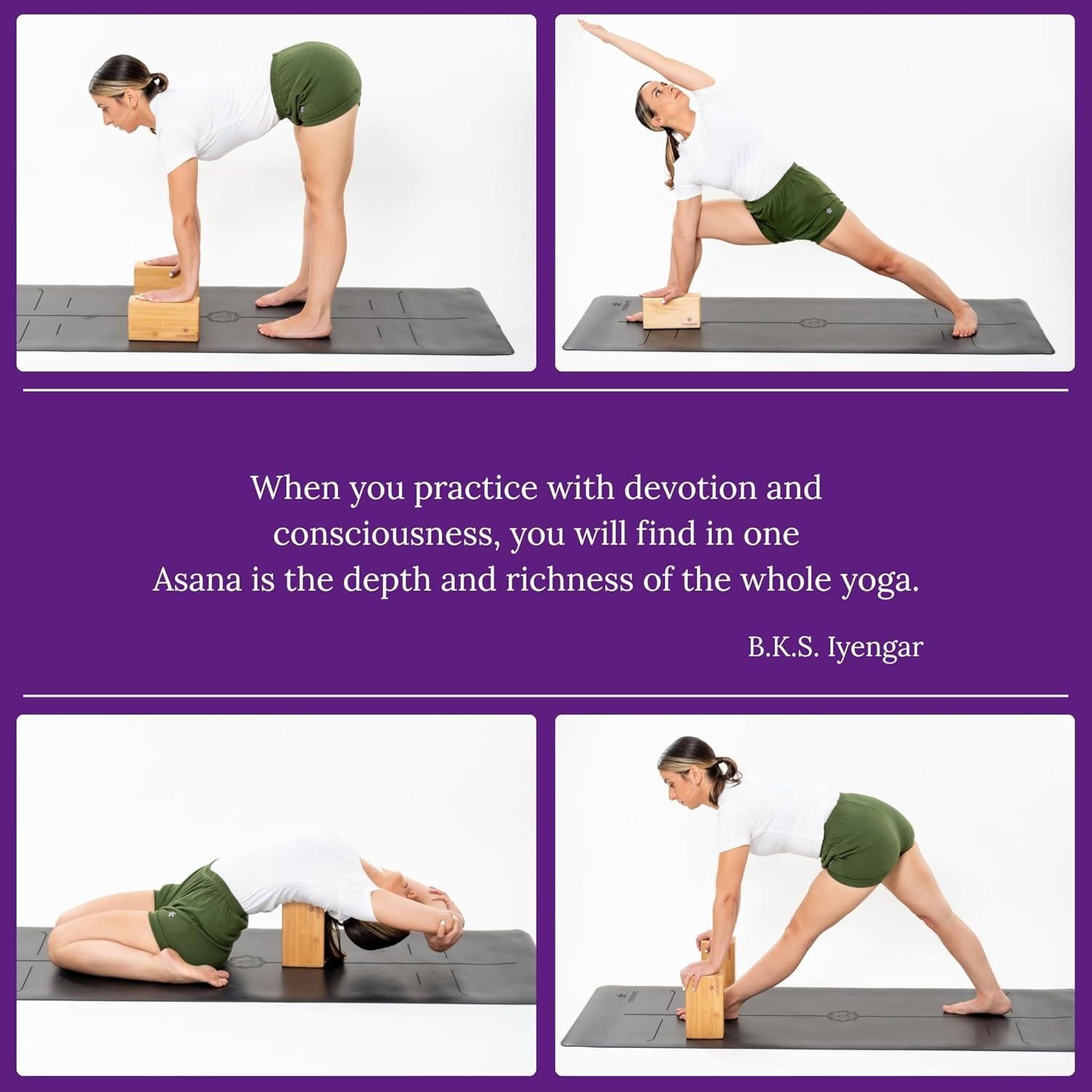 Bloques de Yoga de Madera Sólida Yogikuti - Juego de 2