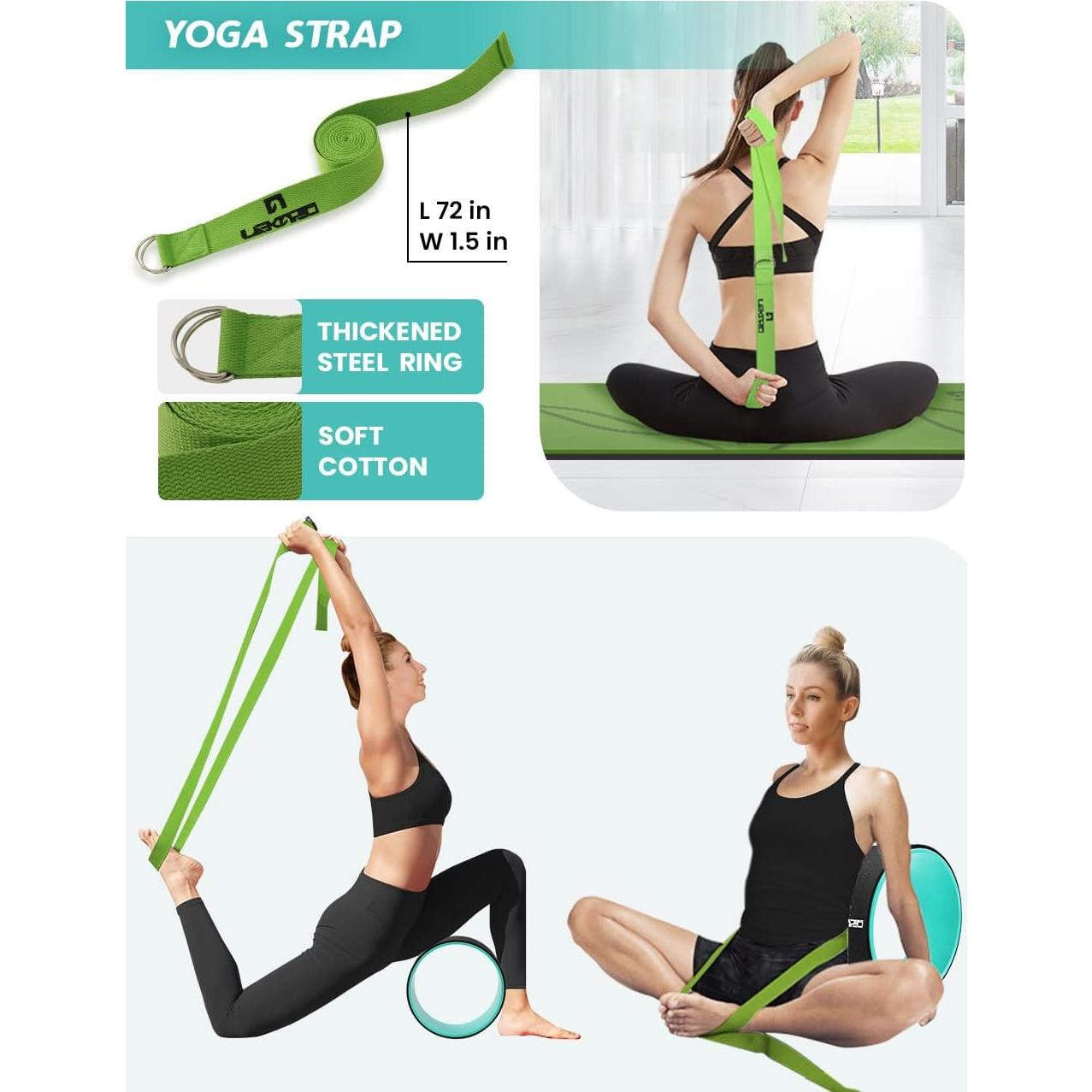 Juego de Yoga 9 en 1 LEKÄRO - Rueda, Bloques, Correa y Más