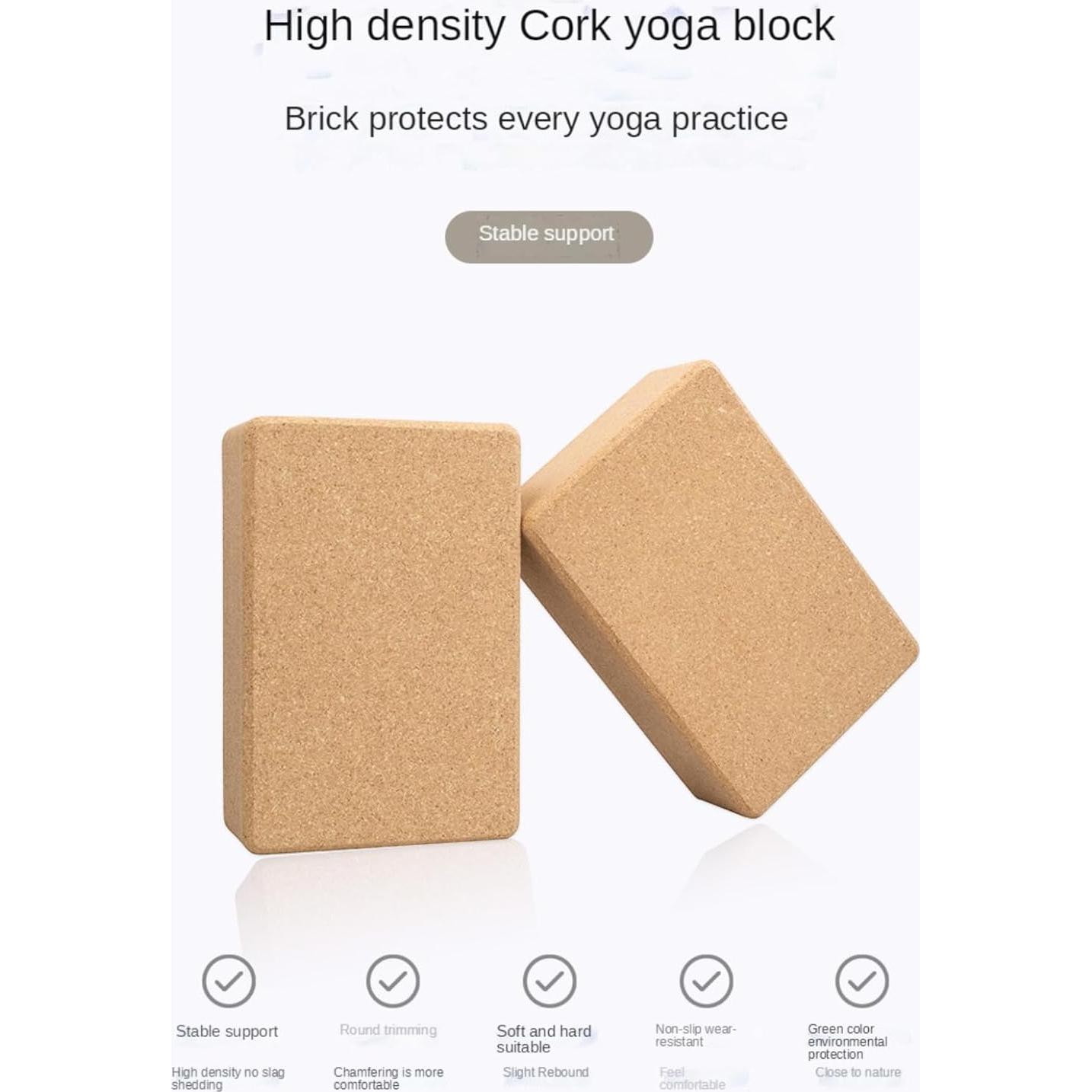 Bloque de Yoga de Corcho Natural MUNE 2 Piezas Antideslizante