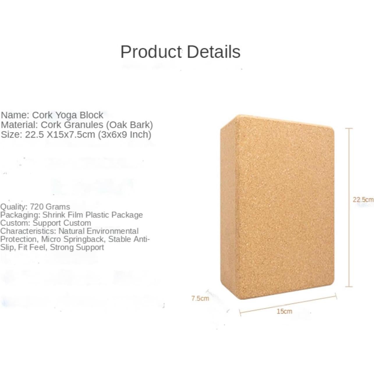 Bloque de Yoga de Corcho Natural MUNE 2 Piezas Antideslizante