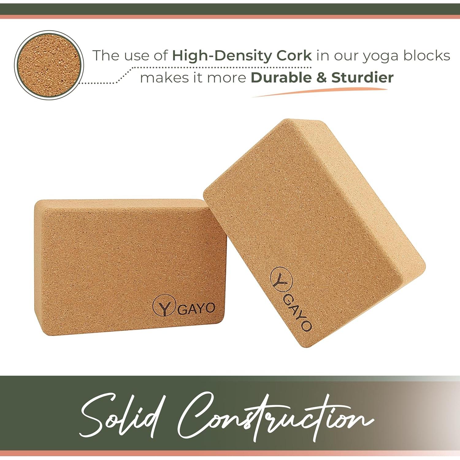 Kit de Yoga de Corcho Gayo Premium - Set Grande con Esteras y Bloques