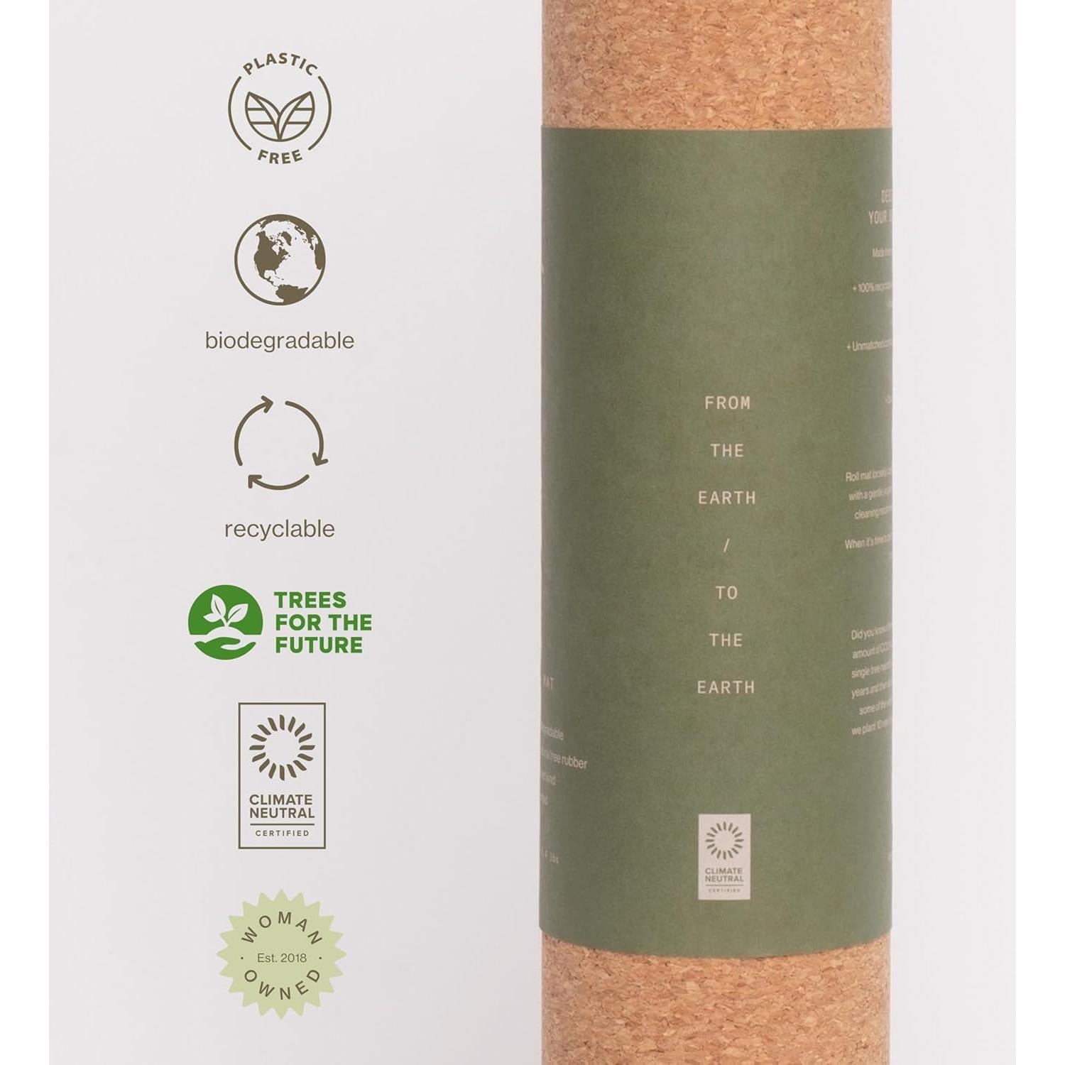 Estera de Yoga de Corcho ANANDAY + 2 Bloques Antideslizantes