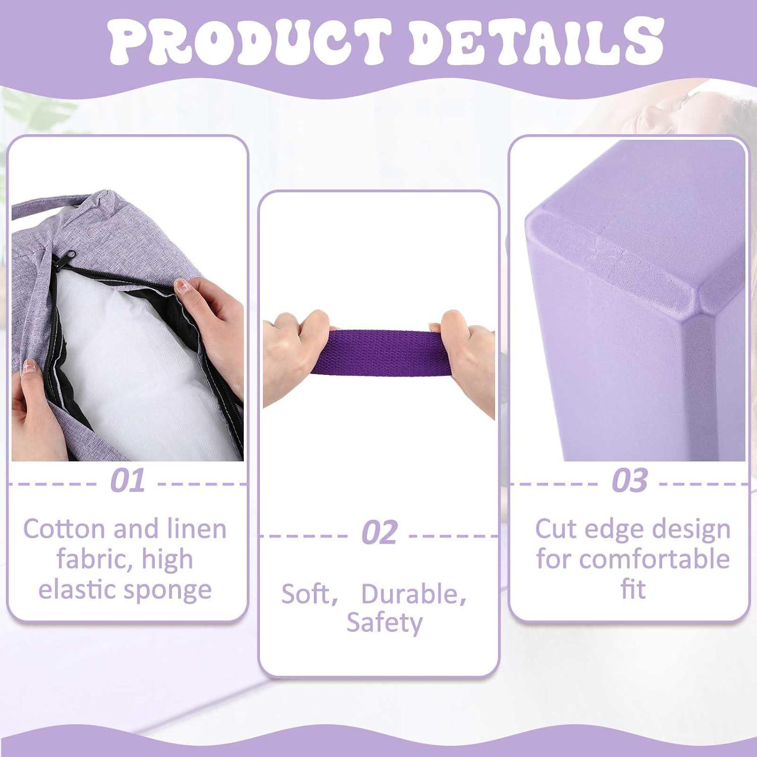 Set de Yoga PullCrease: Cojín, 2 Bloques y Correa Violeta