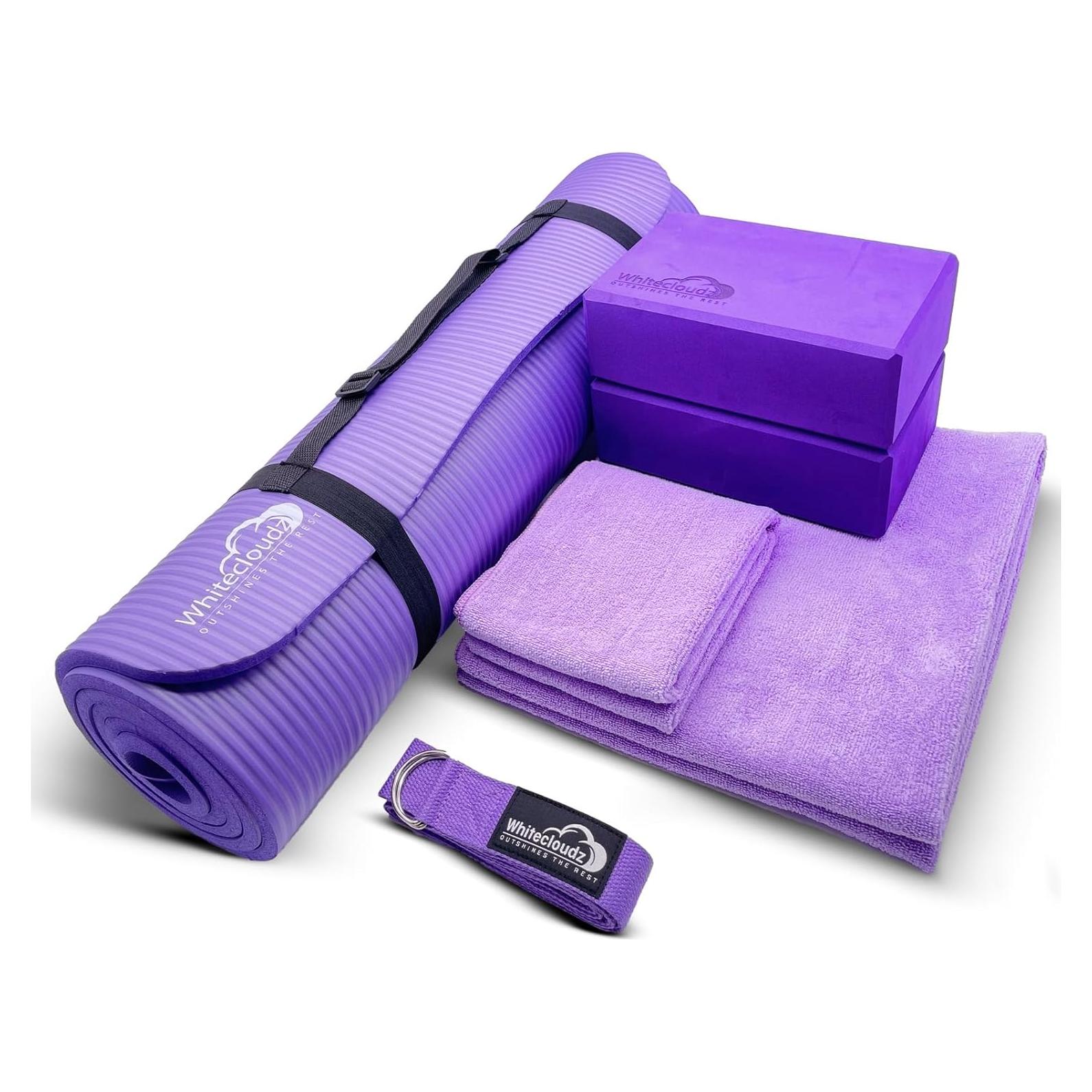 Kit de Yoga WHITECLOUDZ 7 Piezas - Esteras, Bloques, Toallas