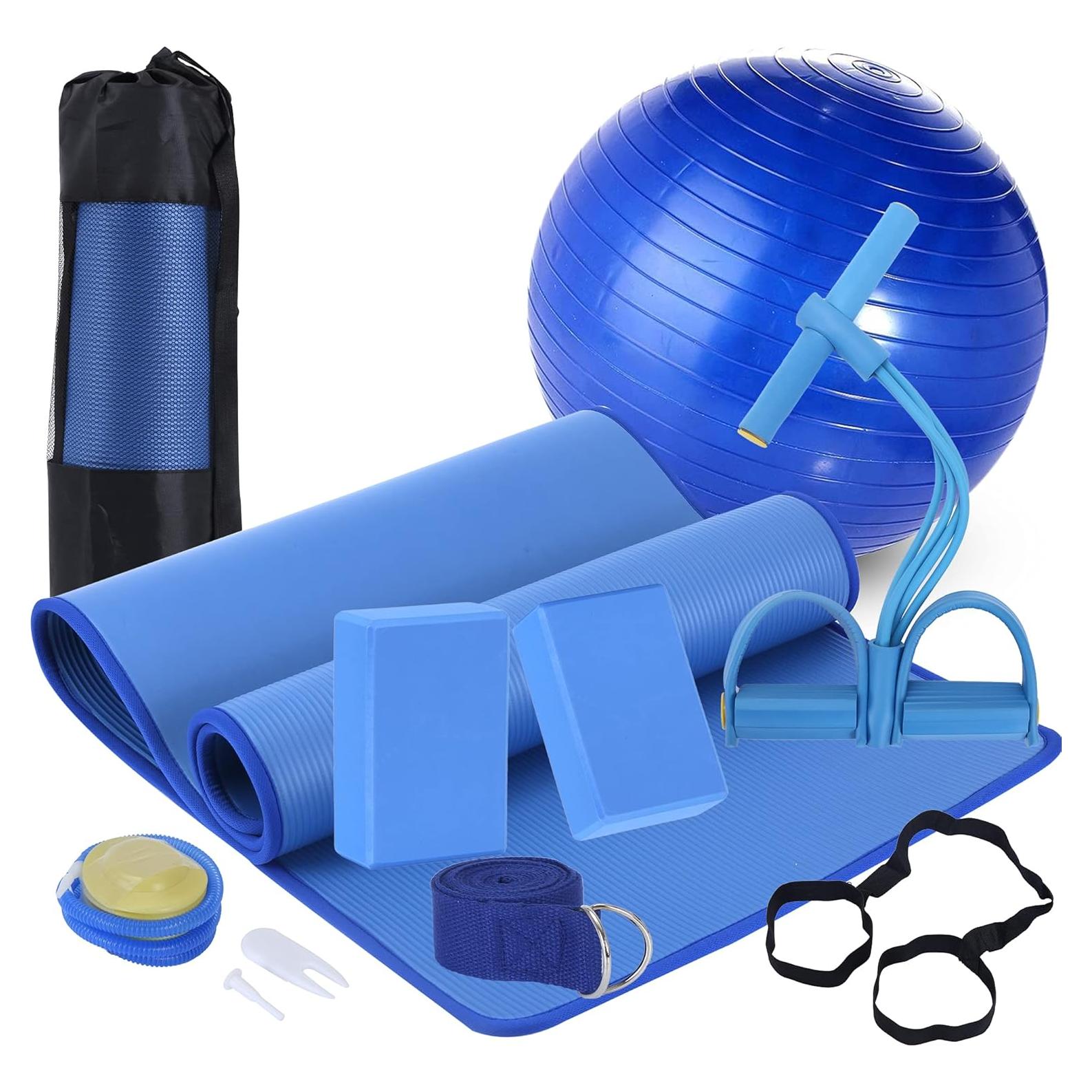 Kit de Yoga 11 Piezas KXEXK - Esteras, Bloques, Pelota y Correa