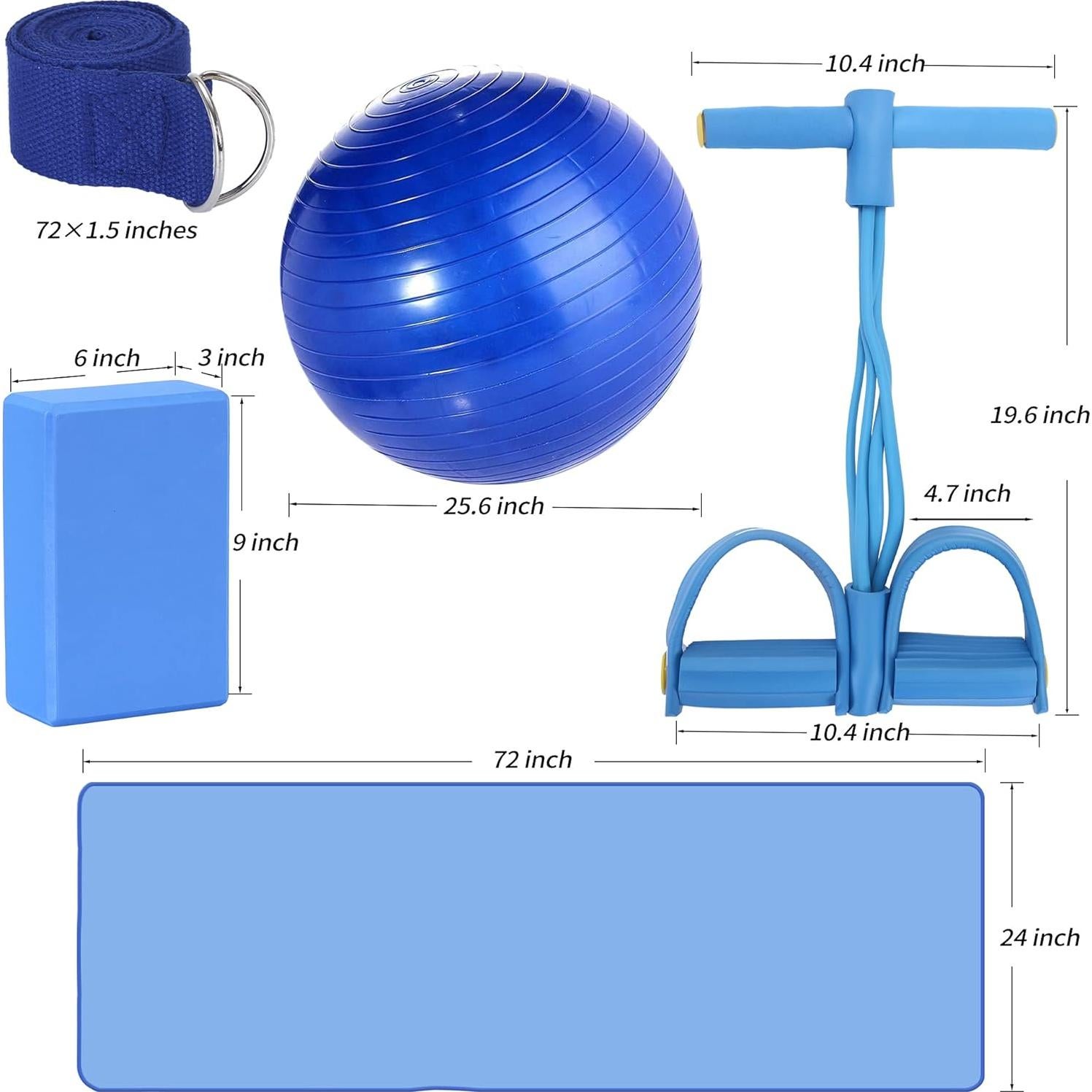 Kit de Yoga 11 Piezas KXEXK - Esteras, Bloques, Pelota y Correa