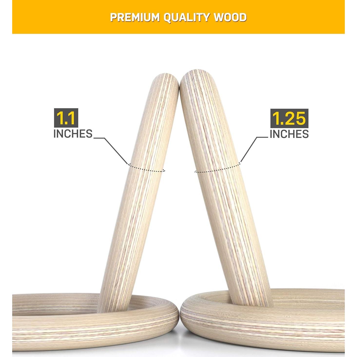 Anillos de Gimnasia de Madera Double Circle 3.2 cm - Guía de Ejercicio