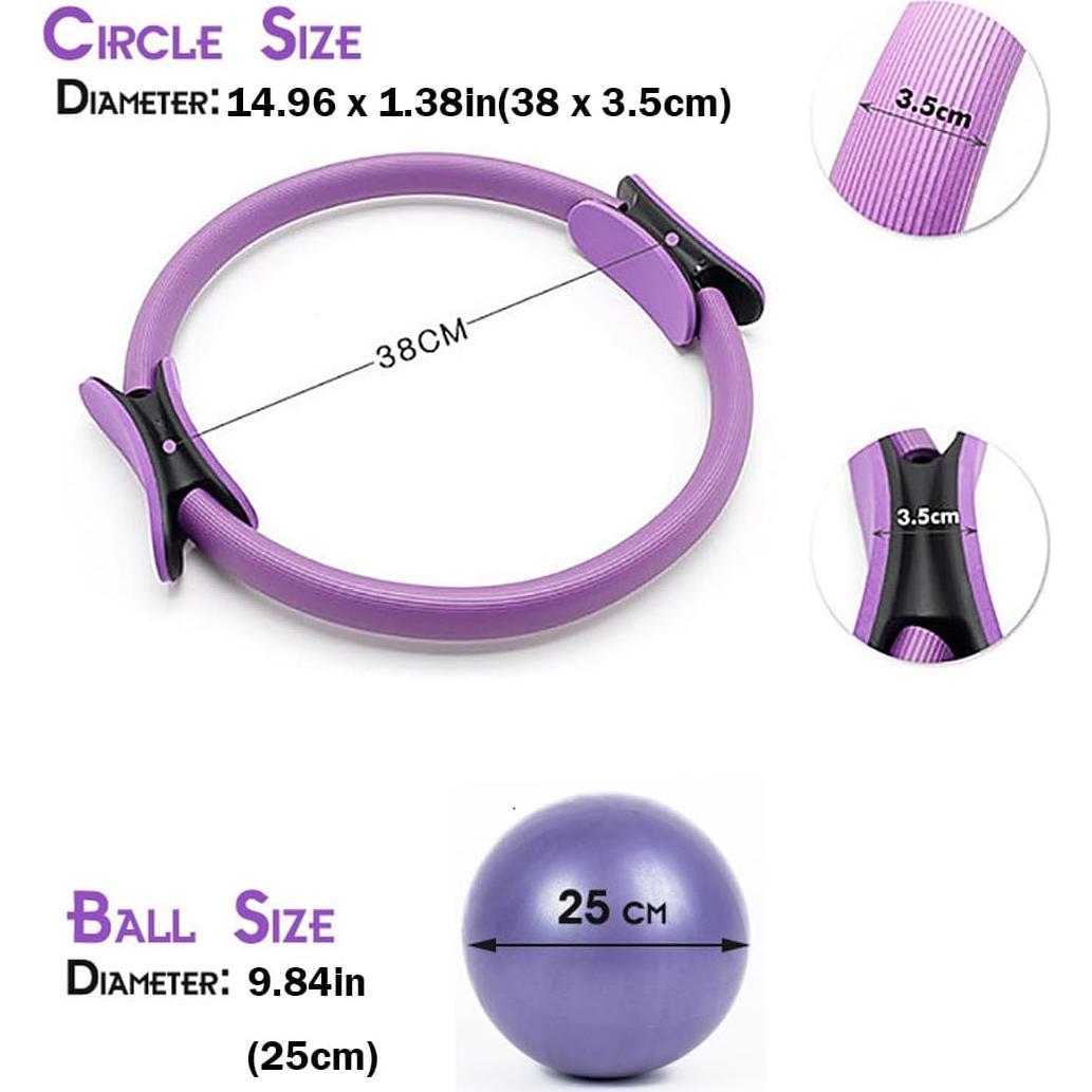 Conjunto de Anillo y Pelota de Pilates BOALORD para Fitness