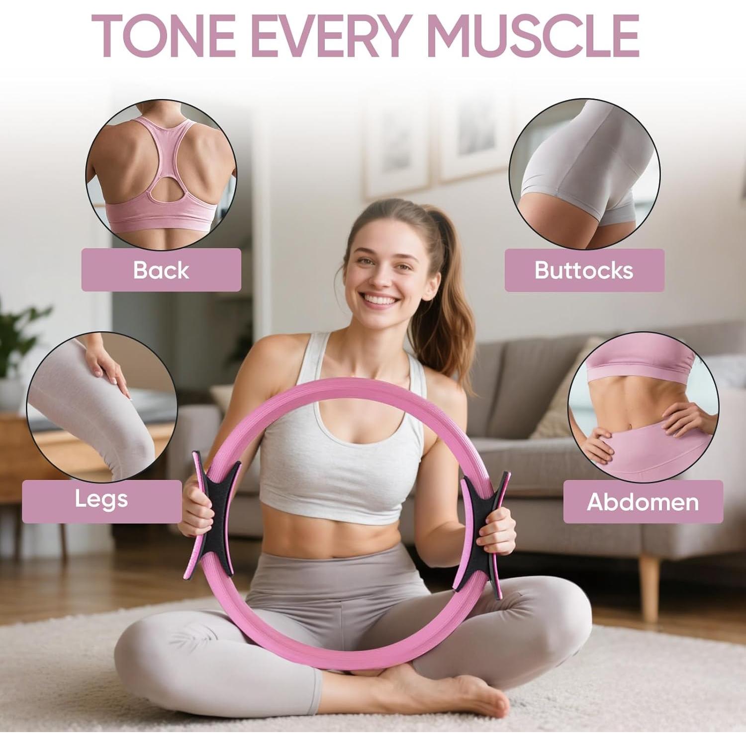 Kit de Pilates ElaraFit 10 Piezas para Mujeres - Anillo 33 cm