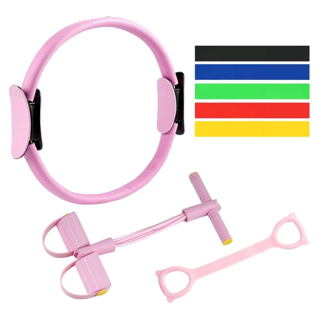 Juego de Anillos de Pilates Genérico con Banda de Resistencia 8 Piezas