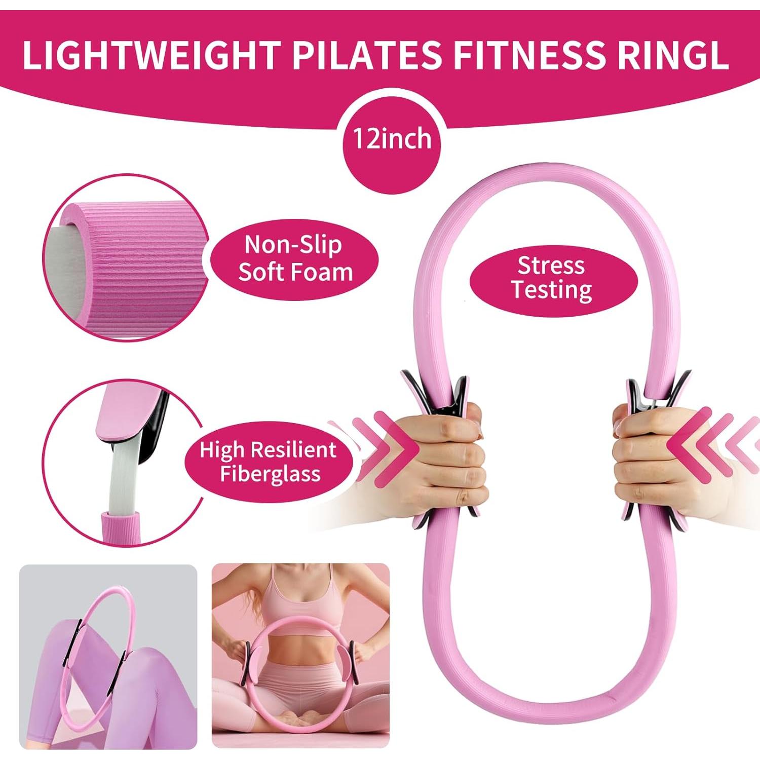 Juego de Anillos de Pilates Genérico con Banda de Resistencia 8 Piezas