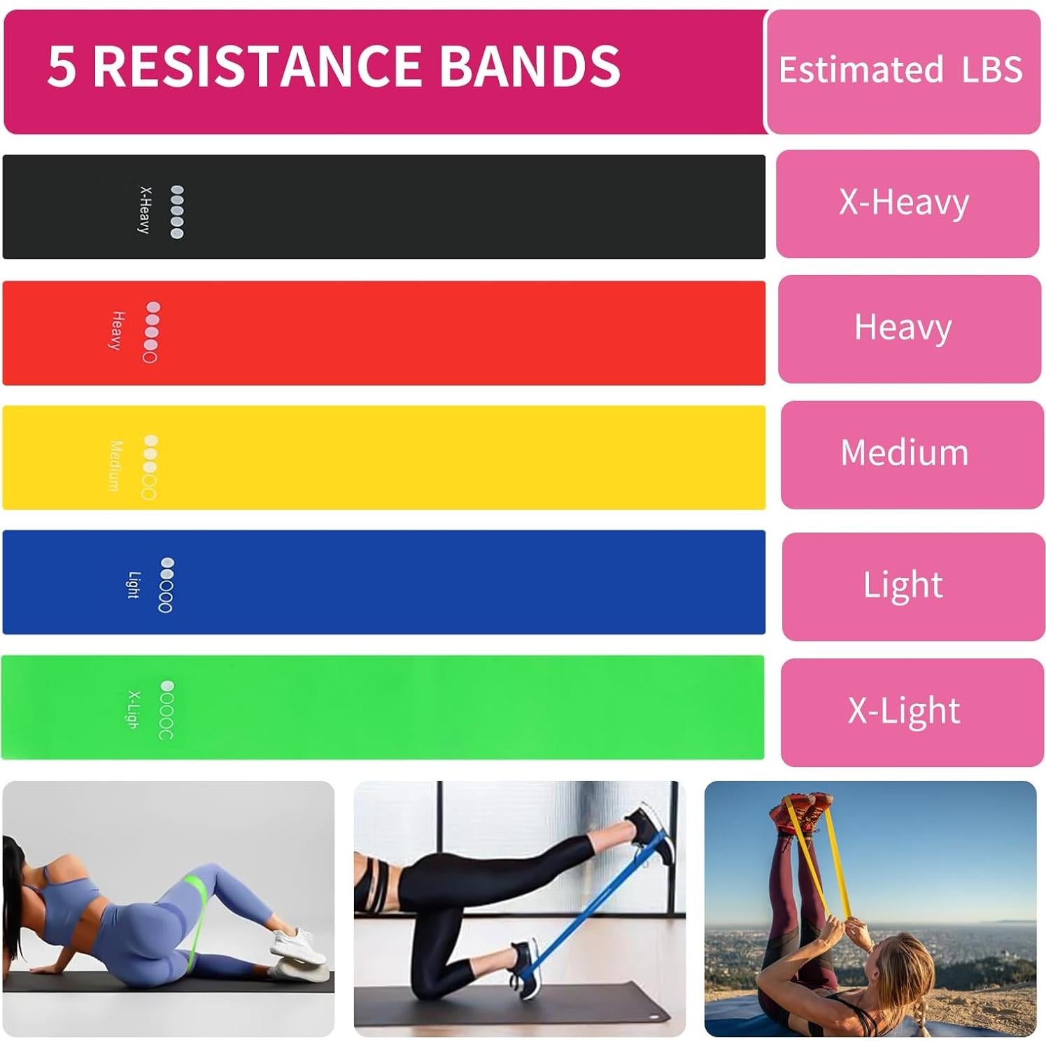 Juego de Anillos de Pilates Genérico con Banda de Resistencia 8 Piezas