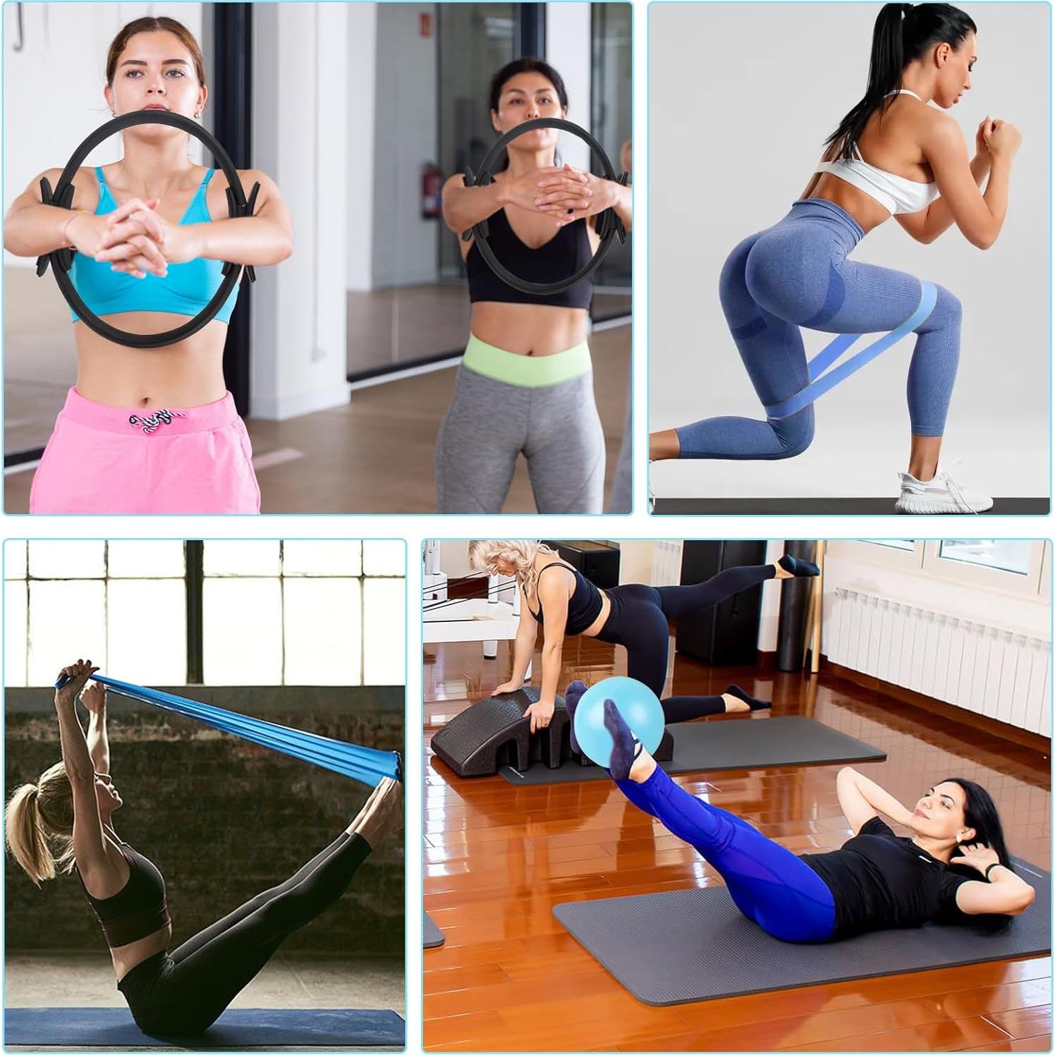 Set de Pilates de 15 Piezas Genérico - Anillo 35.56 cm y Pelota 22.86 cm