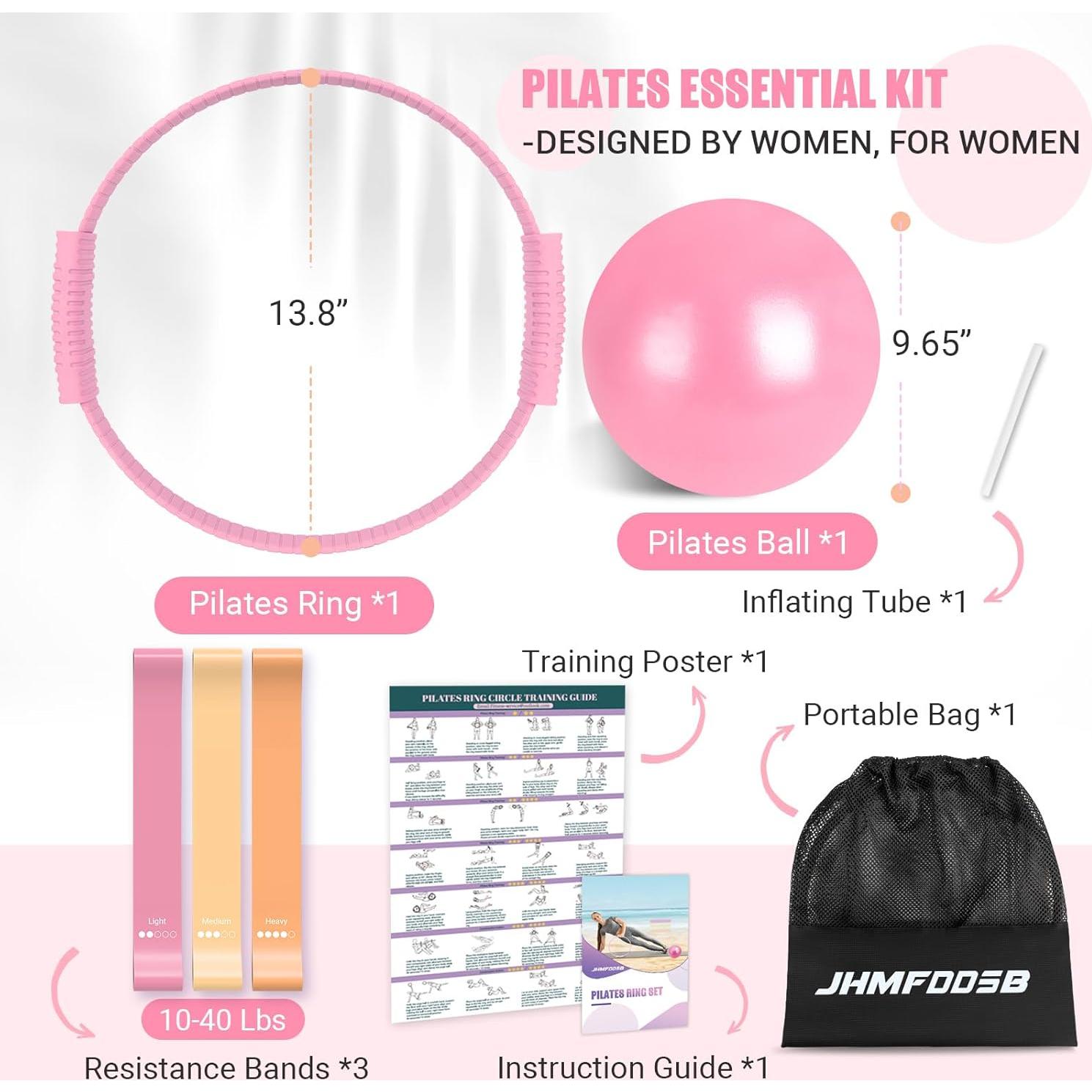 Juego de Anillo de Pilates JHMFDDSB PR-6 con Pelota y Bandas