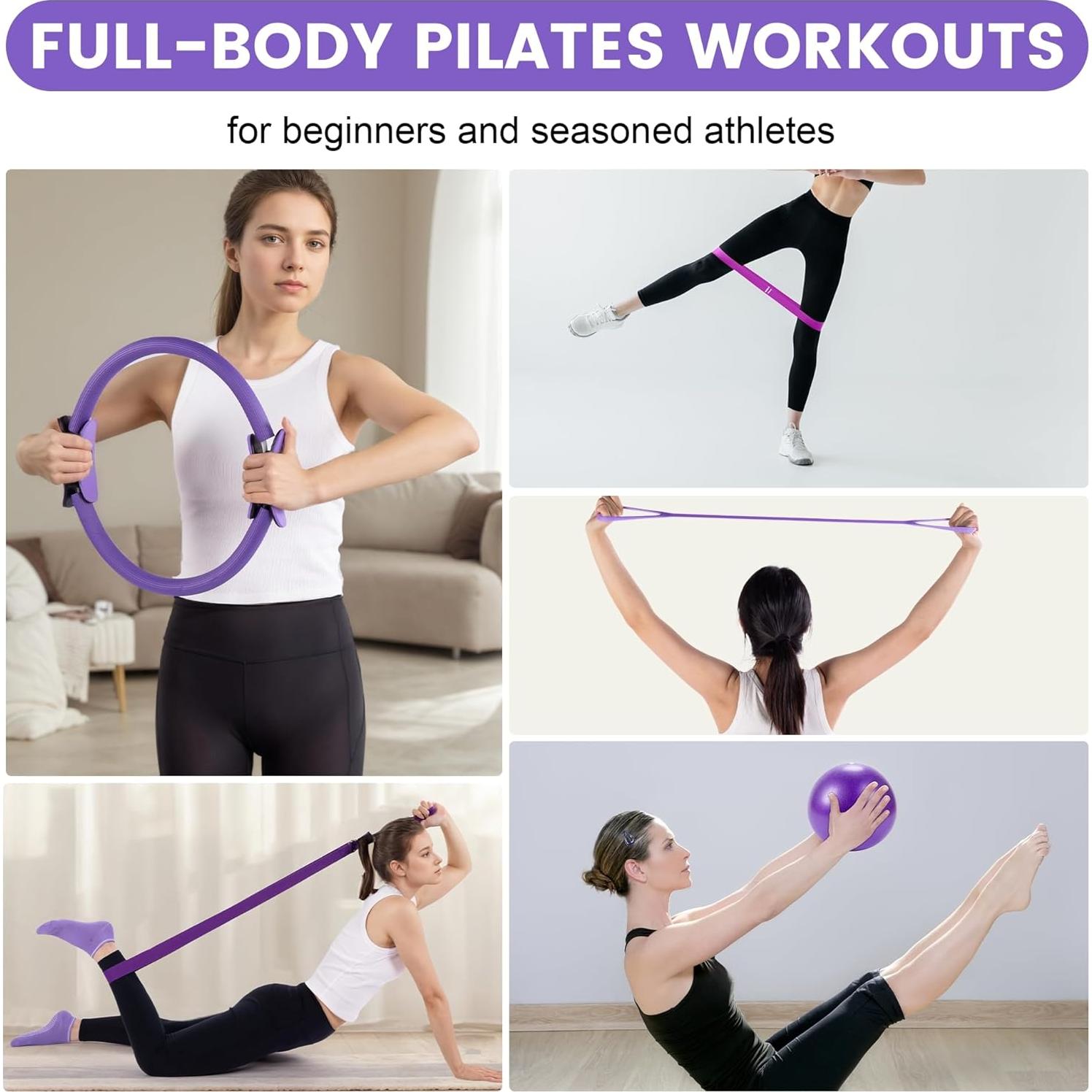 Conjunto de Pilates 17 Piezas SAMTKA con Anillo y Pelota
