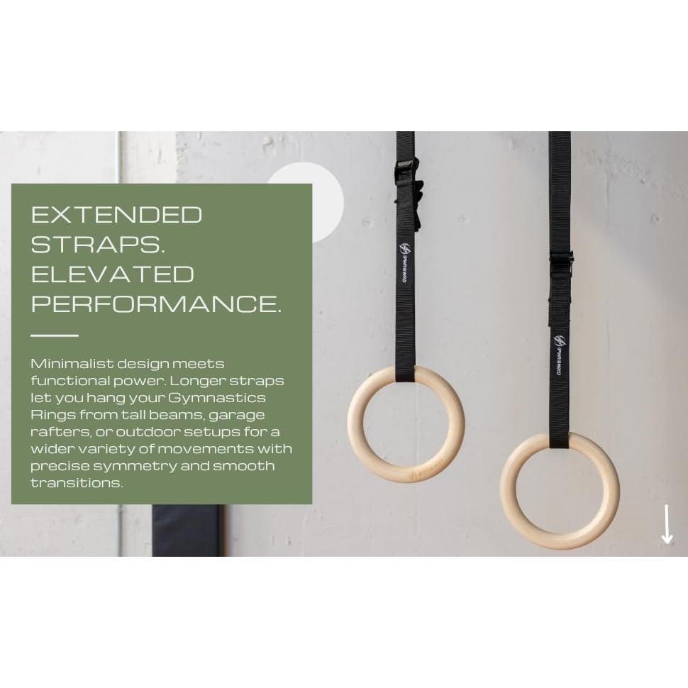 Anillas Gimnásticas PWR4WRD 1.25" (3.18 cm) con Correas Ajustables