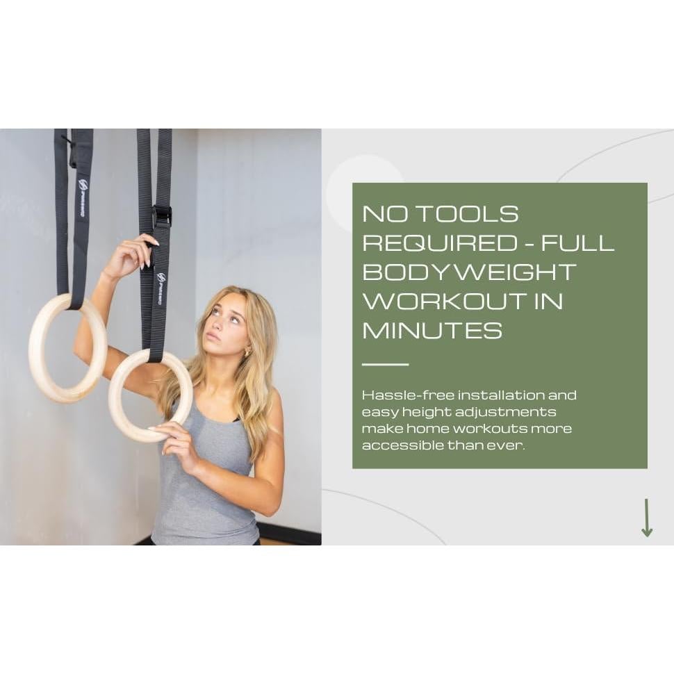 Anillas Gimnásticas PWR4WRD 1.25" (3.18 cm) con Correas Ajustables