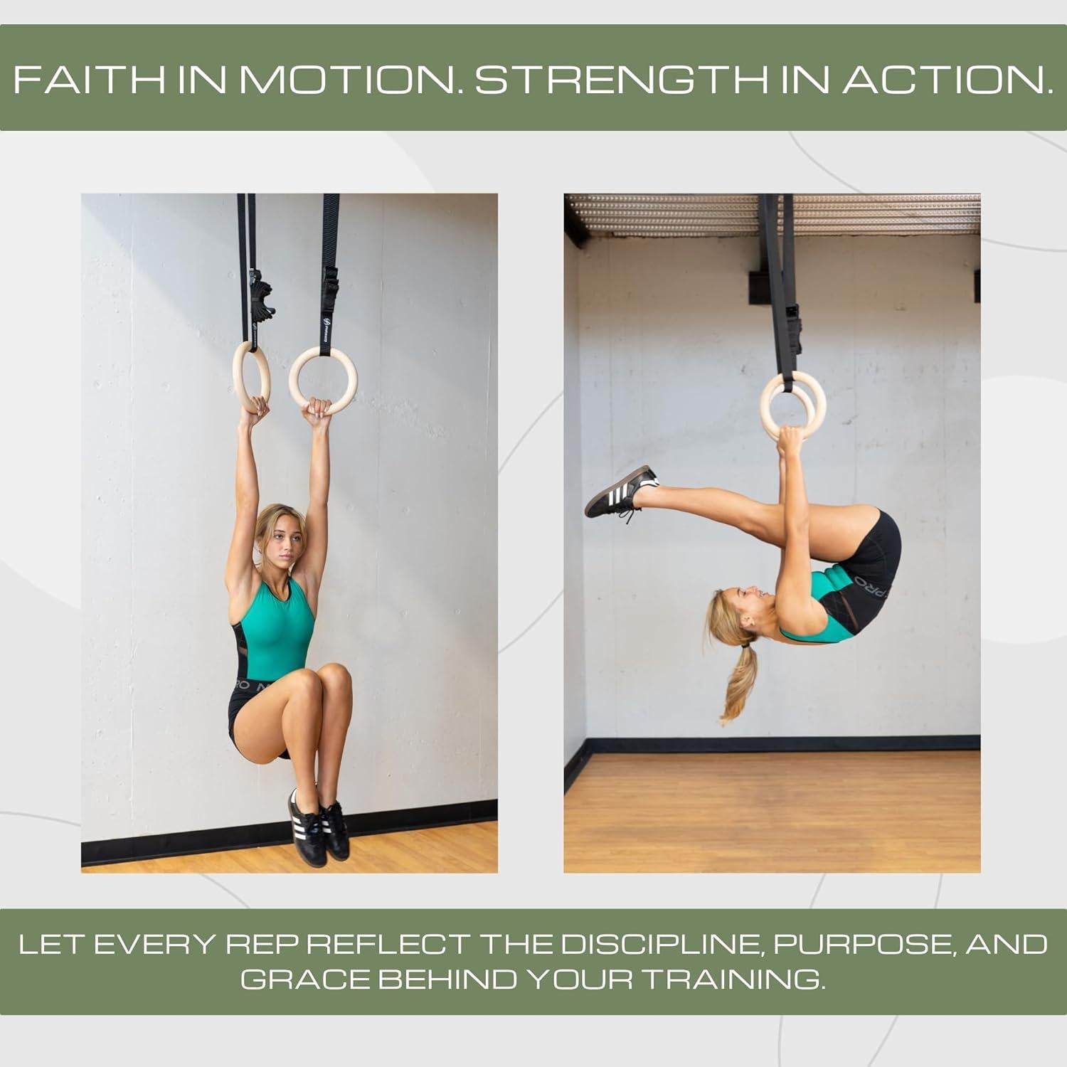 Anillas Gimnásticas PWR4WRD 1.25" (3.18 cm) con Correas Ajustables