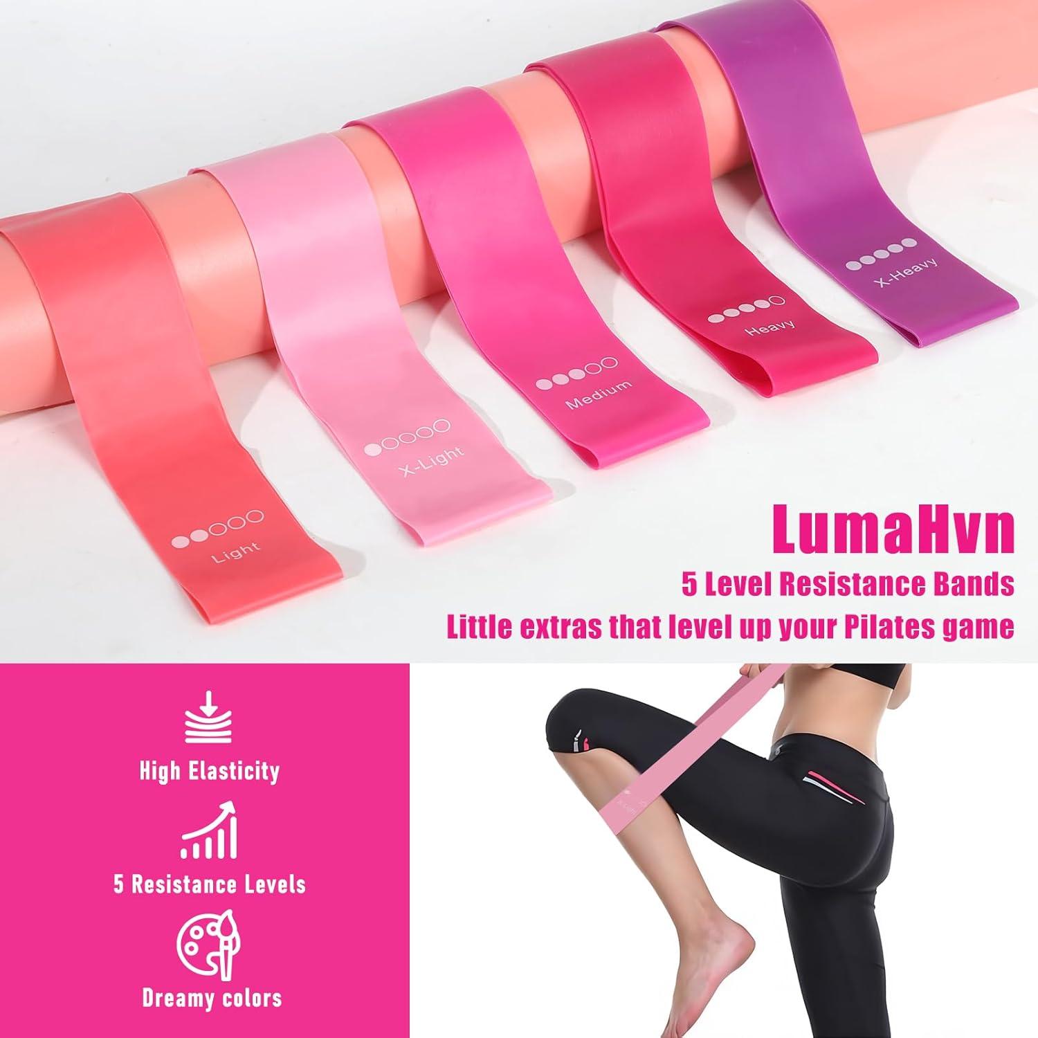 Kit Esencial de Pilates LumaHvn - Anillo, Bola y Bandas Rosa
