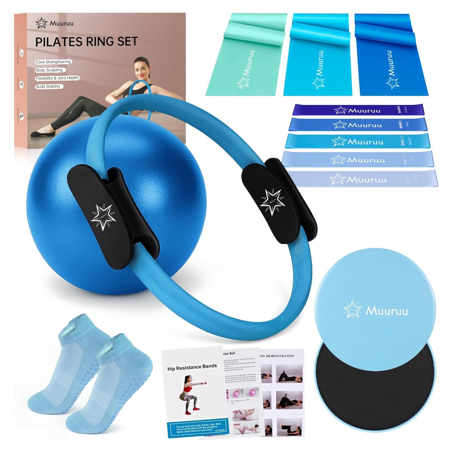 Juego de Anillo de Pilates Muuruu con Accesorios para Entrenamiento