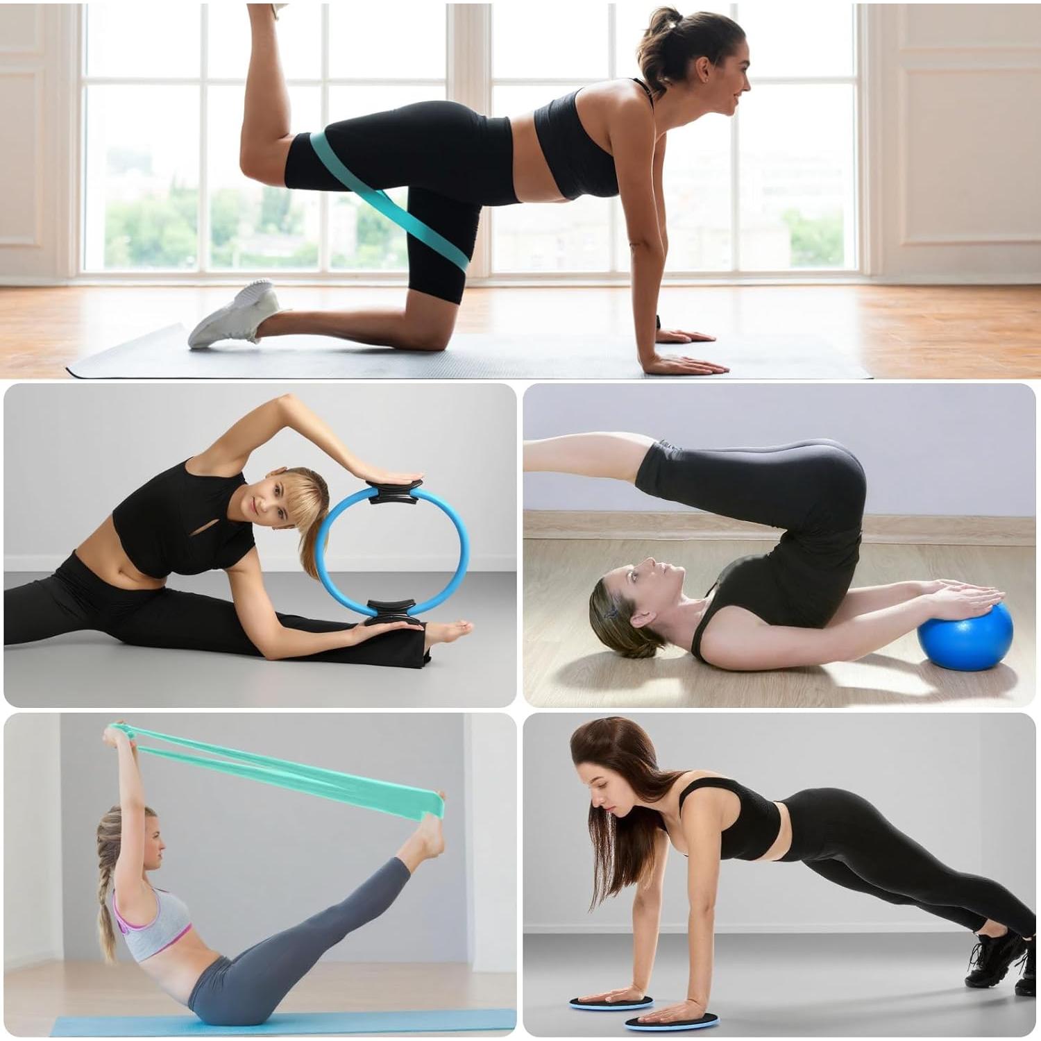 Juego de Anillo de Pilates Muuruu con Accesorios para Entrenamiento