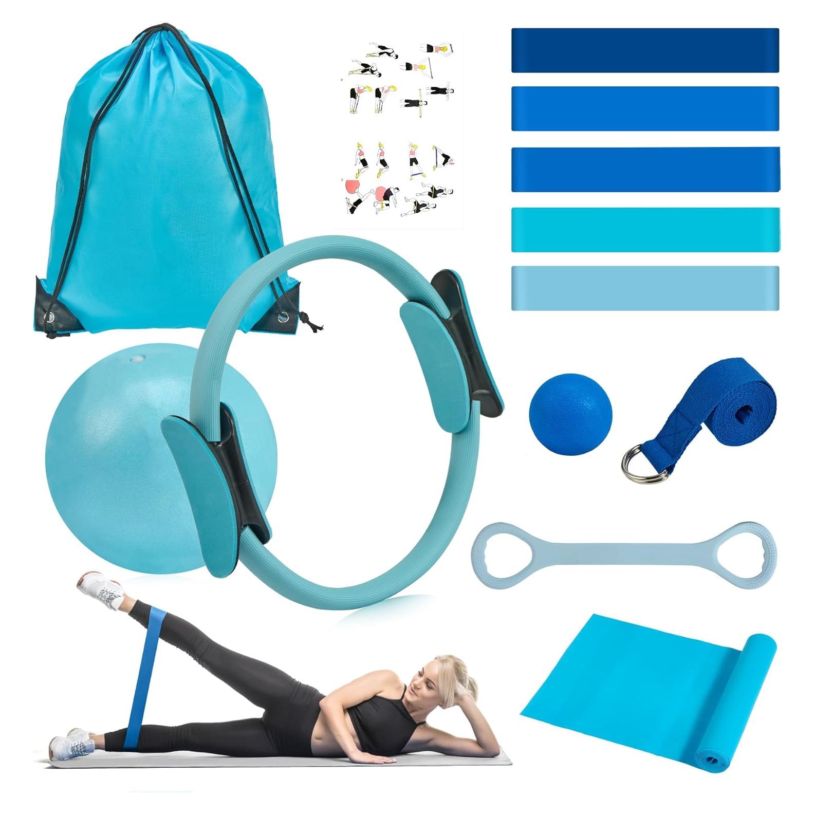 HASHMUST Kit de Anillo de Pilates 12 PCS para Entrenamiento en Casa