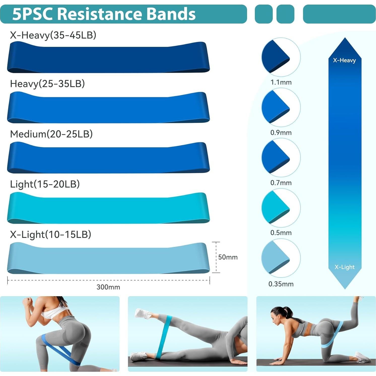 HASHMUST Kit de Anillo de Pilates 12 PCS para Entrenamiento en Casa