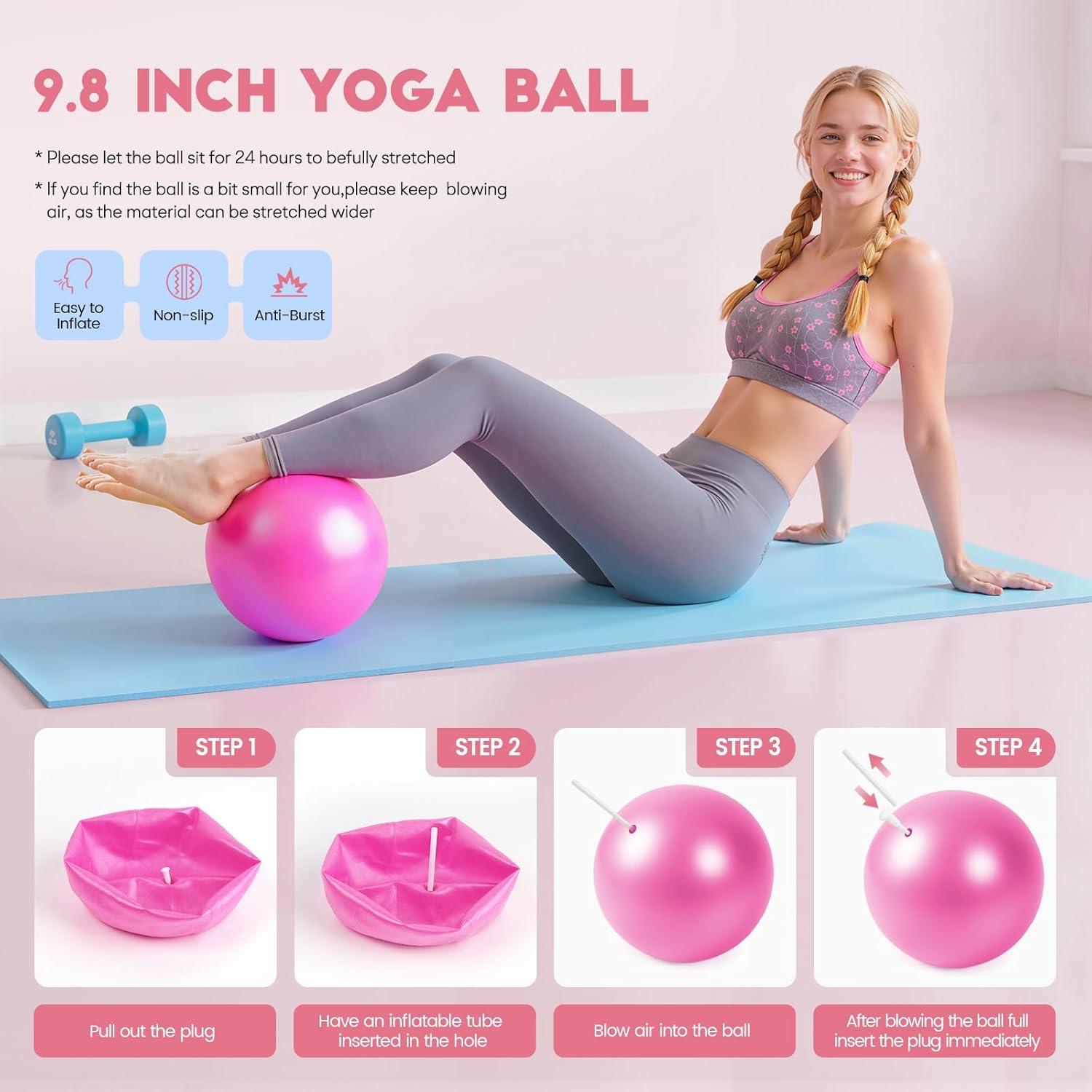 Kit de Pilates en Casa Sobre la Vida PR-01 Rosa - Anillo 35.56 cm, Bandas y Pelota