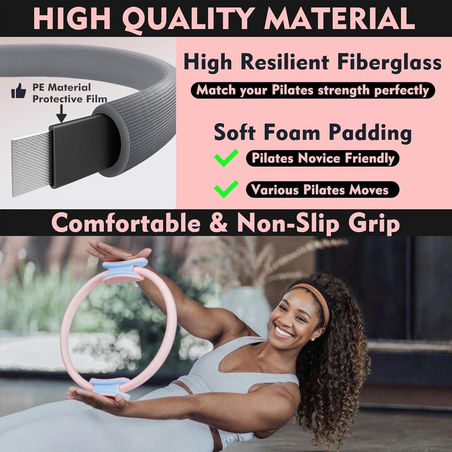 Kit de Pilates EnigmaYiMe 9 Piezas con Anillo y Pesas Ajustables