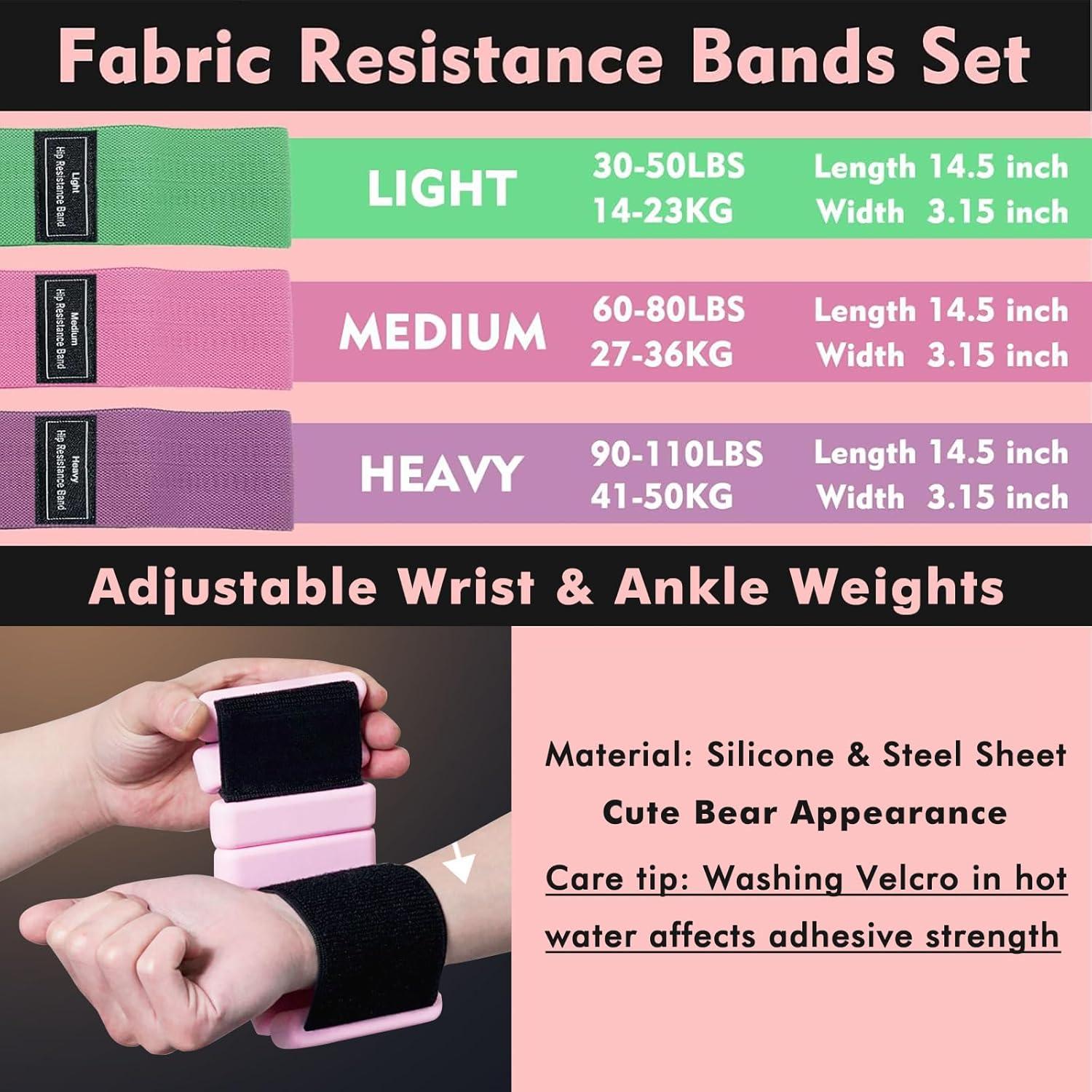 Kit de Pilates EnigmaYiMe 9 Piezas con Anillo y Pesas Ajustables