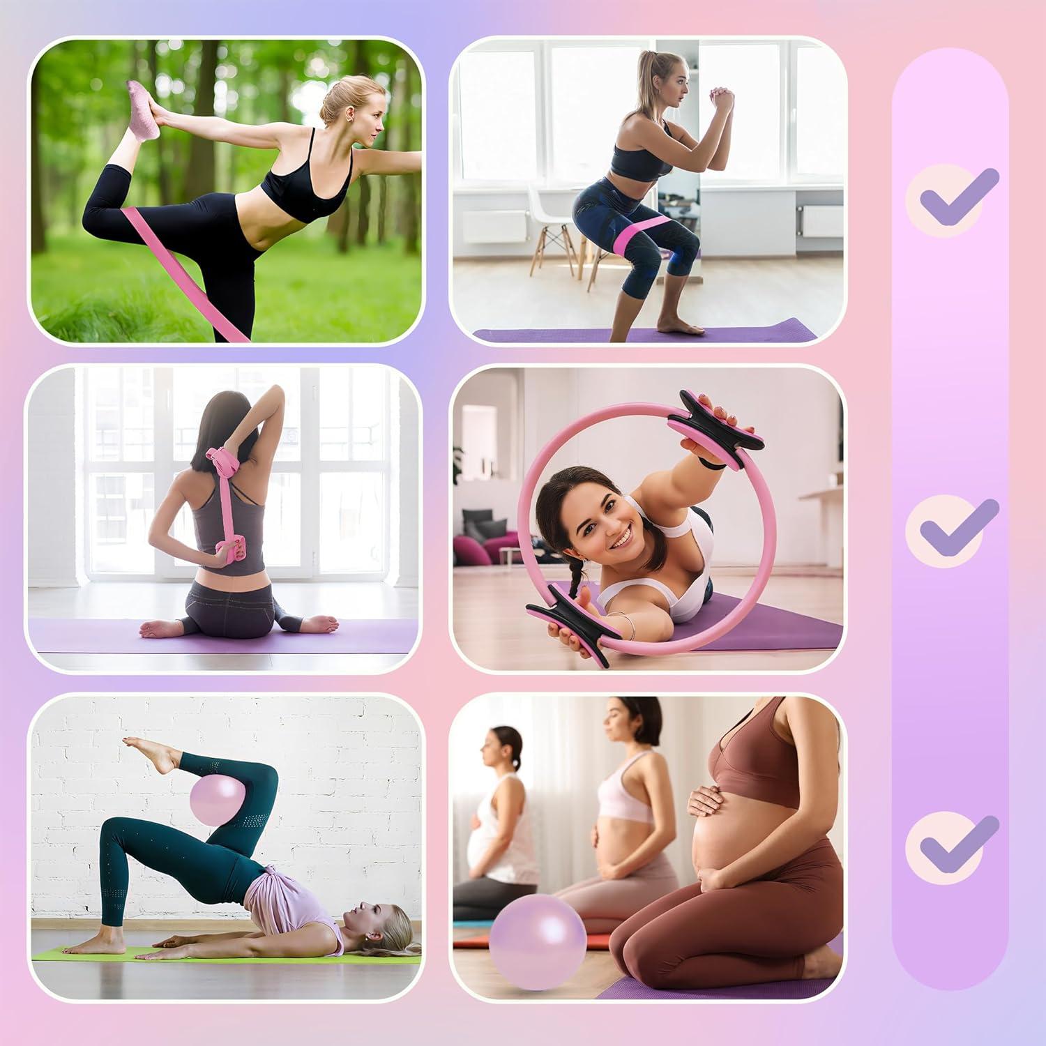 Juego de Pilates 13 Piezas Lulong YUJIA-2 Rosa