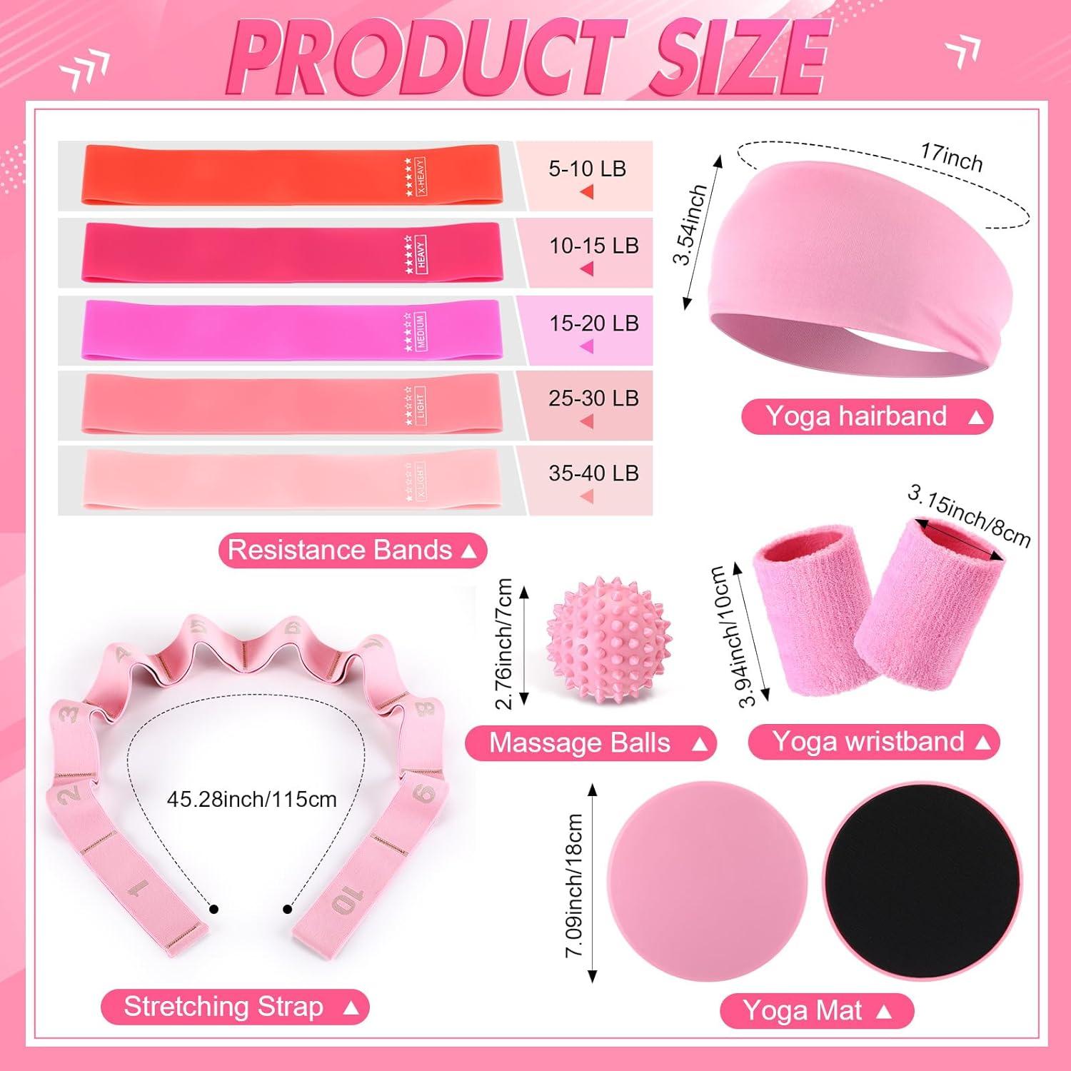 Kit de Pilates Poen 18 Piezas con Anillo, Pelota y Bandas