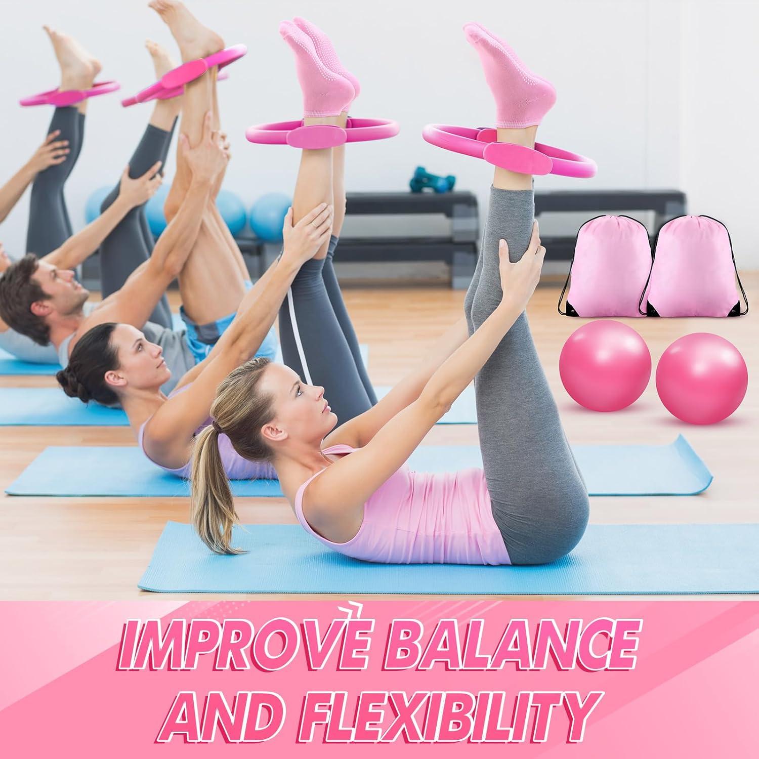 Kit de Pilates Poen 18 Piezas con Anillo, Pelota y Bandas