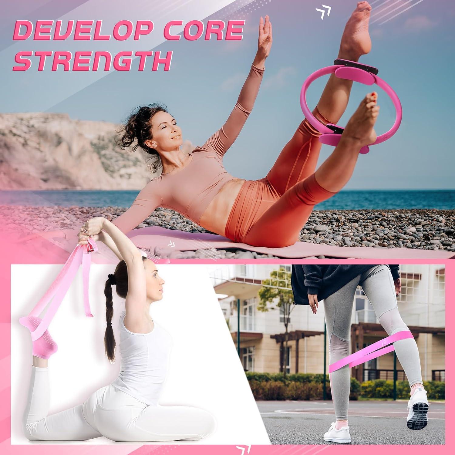 Kit de Pilates Poen 18 Piezas con Anillo, Pelota y Bandas