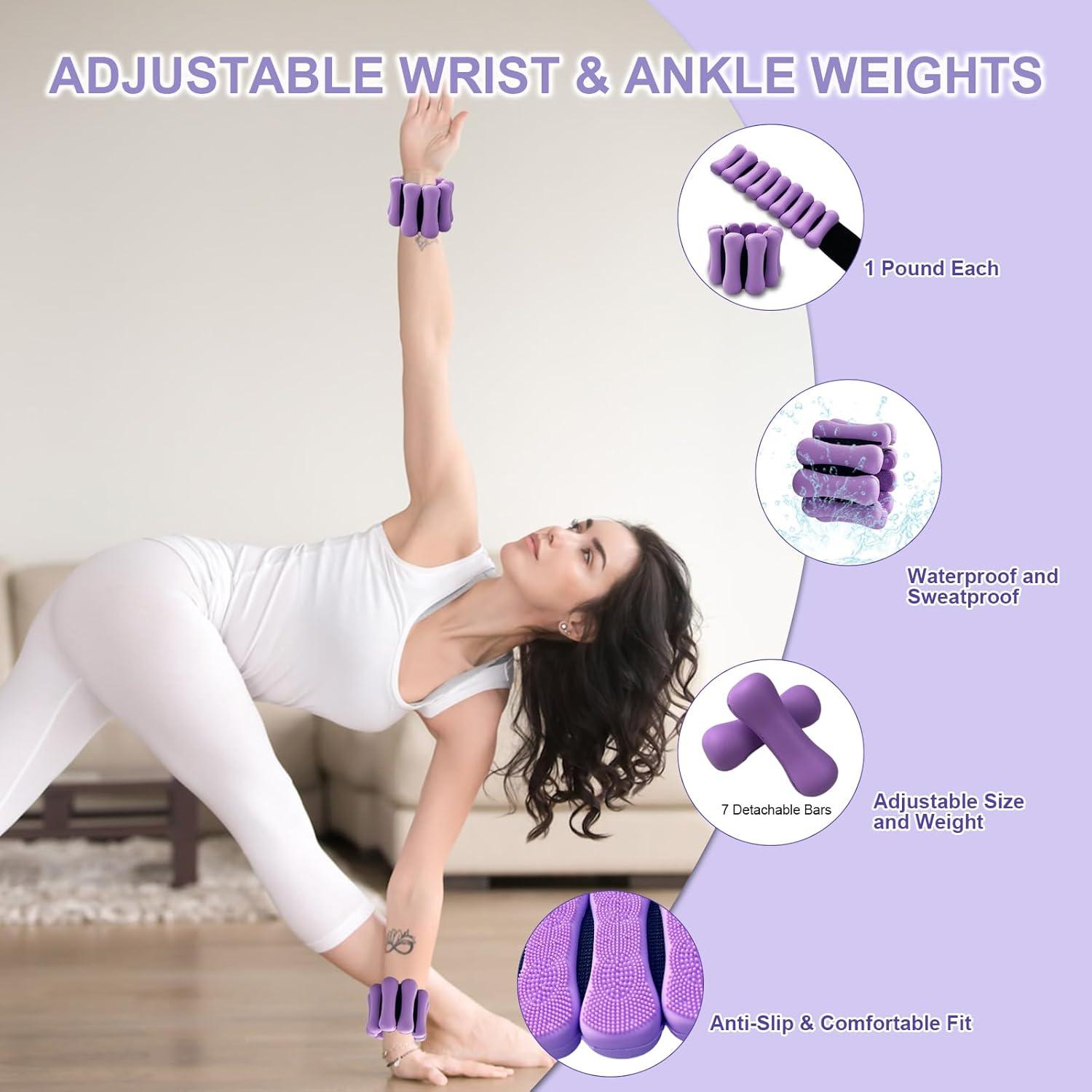 Kit de Pilates Completo 11 Pcs KANGFITER - Anillo, Pelota, Pesas