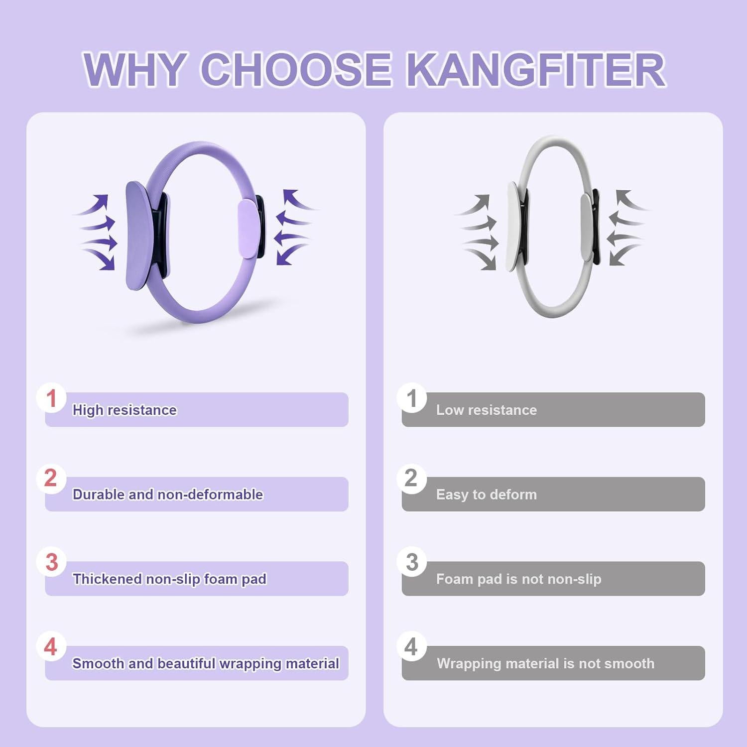 Kit de Pilates Completo 11 Pcs KANGFITER - Anillo, Pelota, Pesas