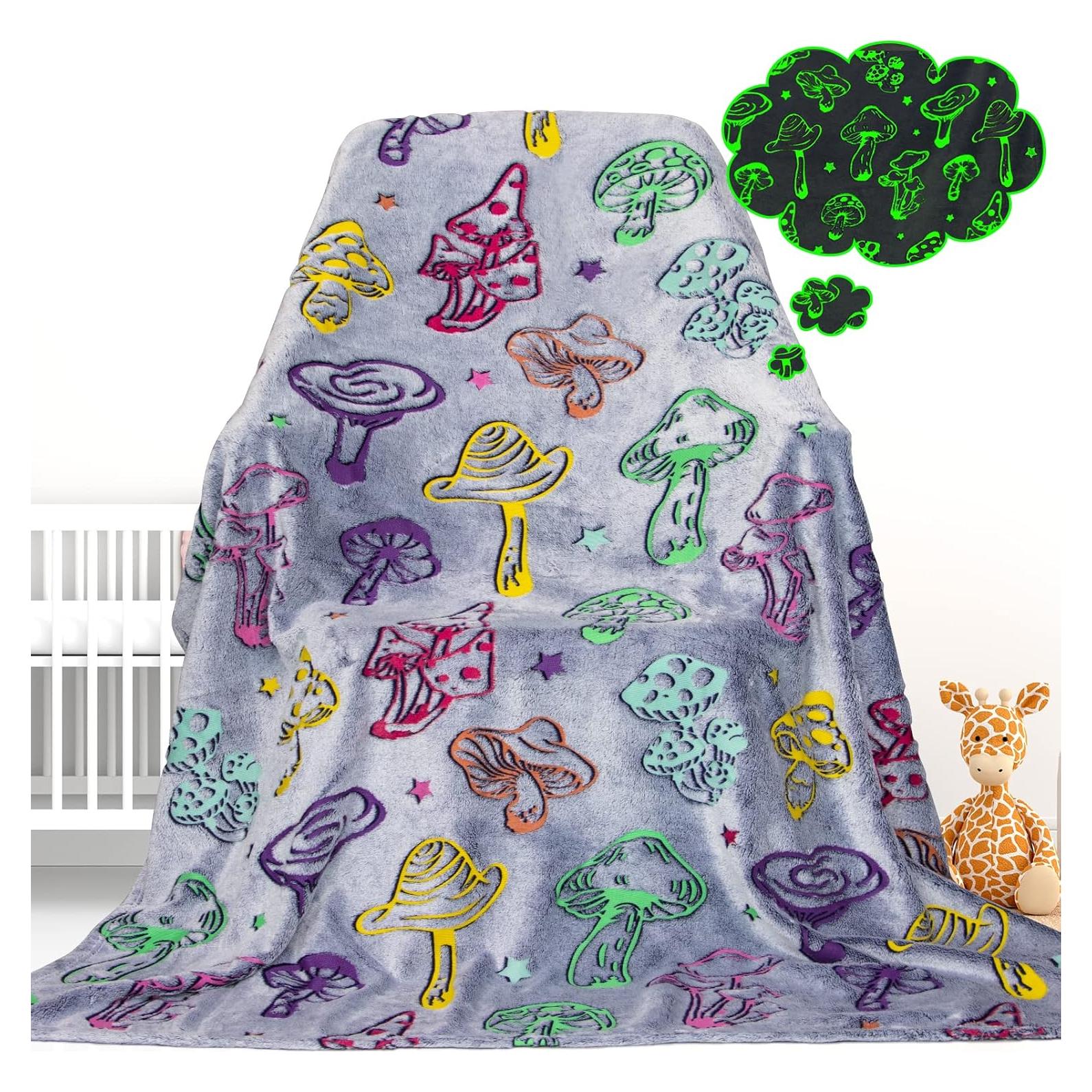 Manta de Hongo Brillante Gdindff 130x150 cm Suave y Colorida