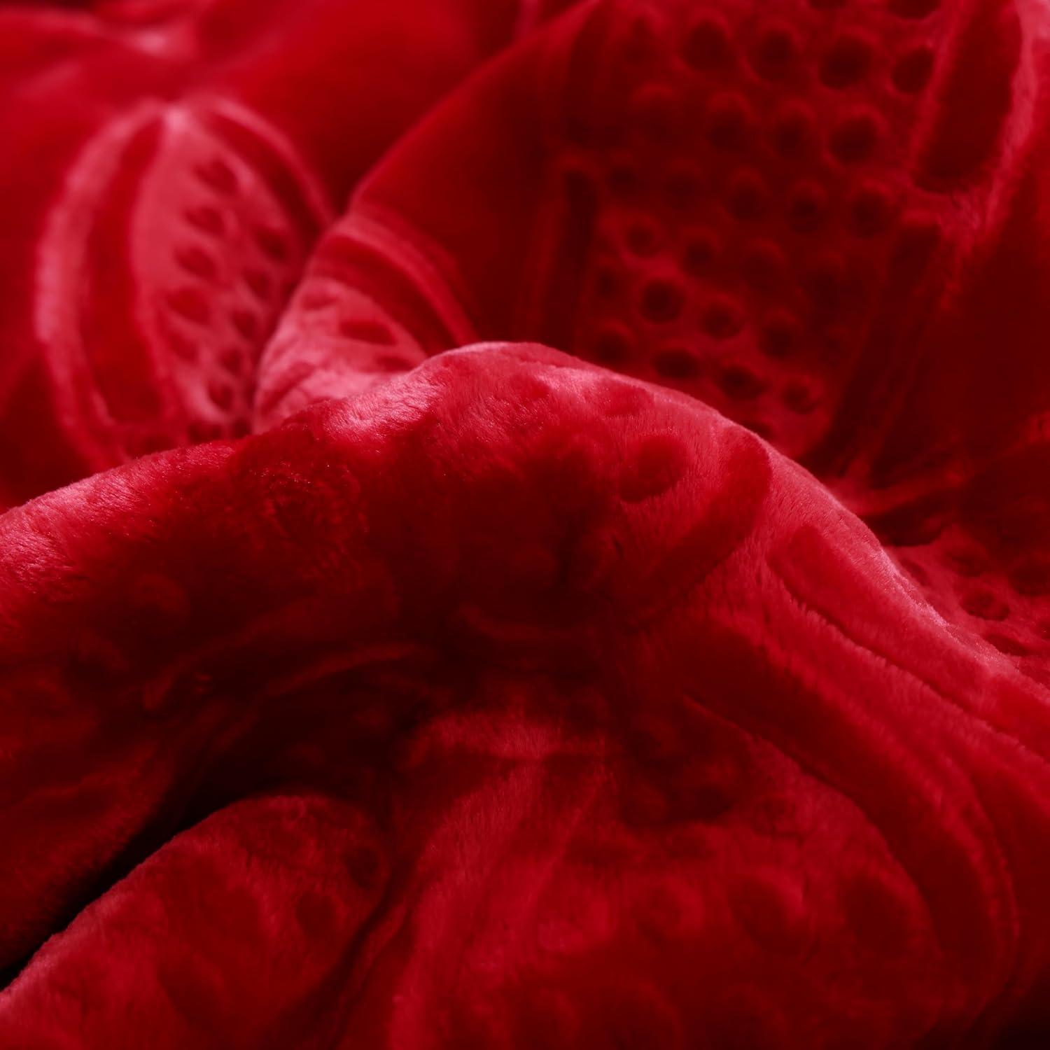 Manta Reversible Hiyoko 215x241 cm Terciopelo Burdeos/Lavanda