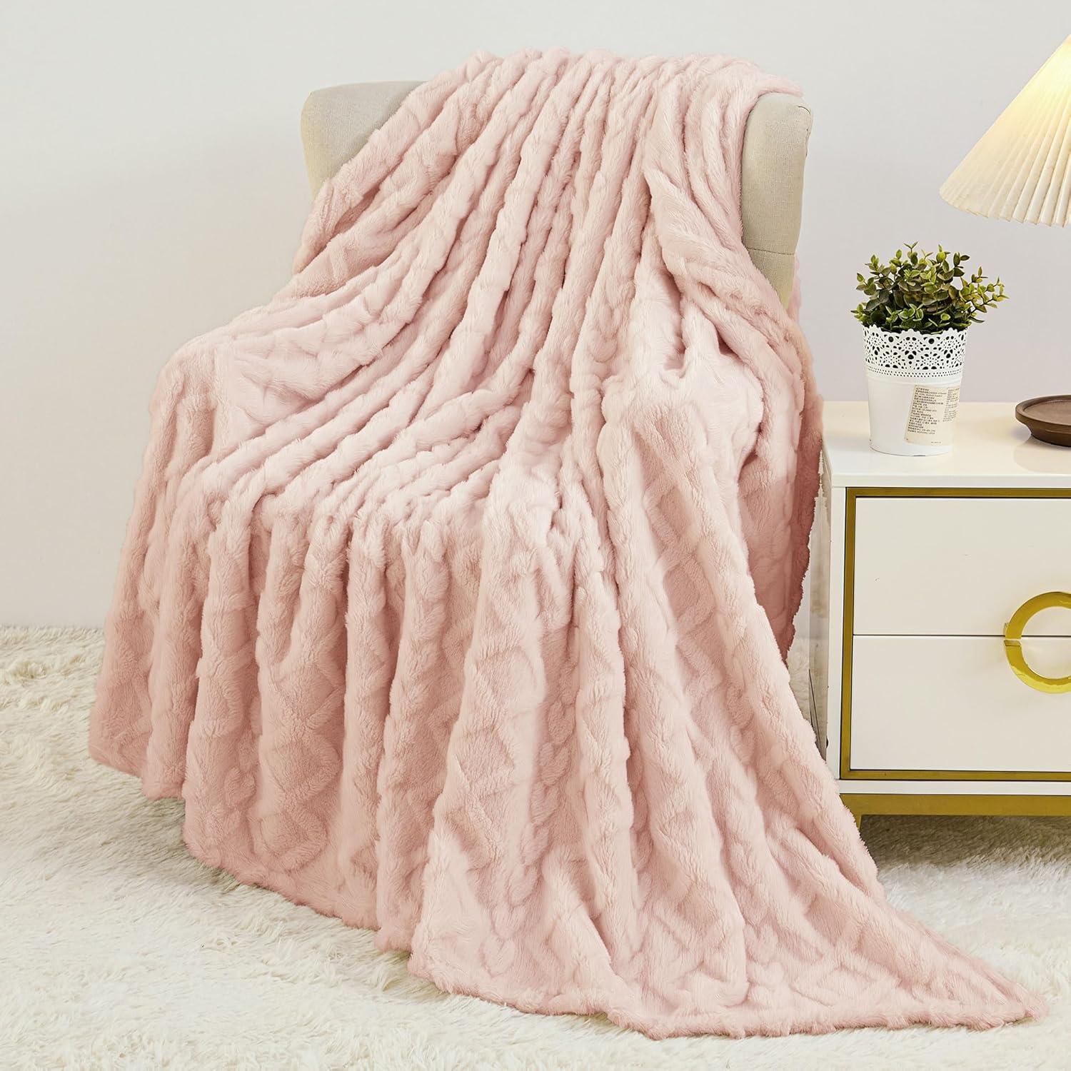 Manta de Forro Aganear Queen 228.6x228.6 cm Rosa Suave