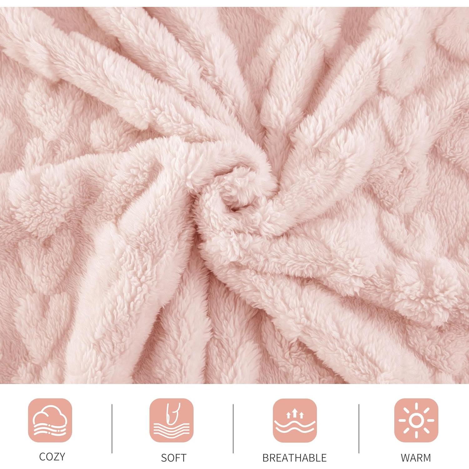 Manta de Forro Aganear Queen 228.6x228.6 cm Rosa Suave