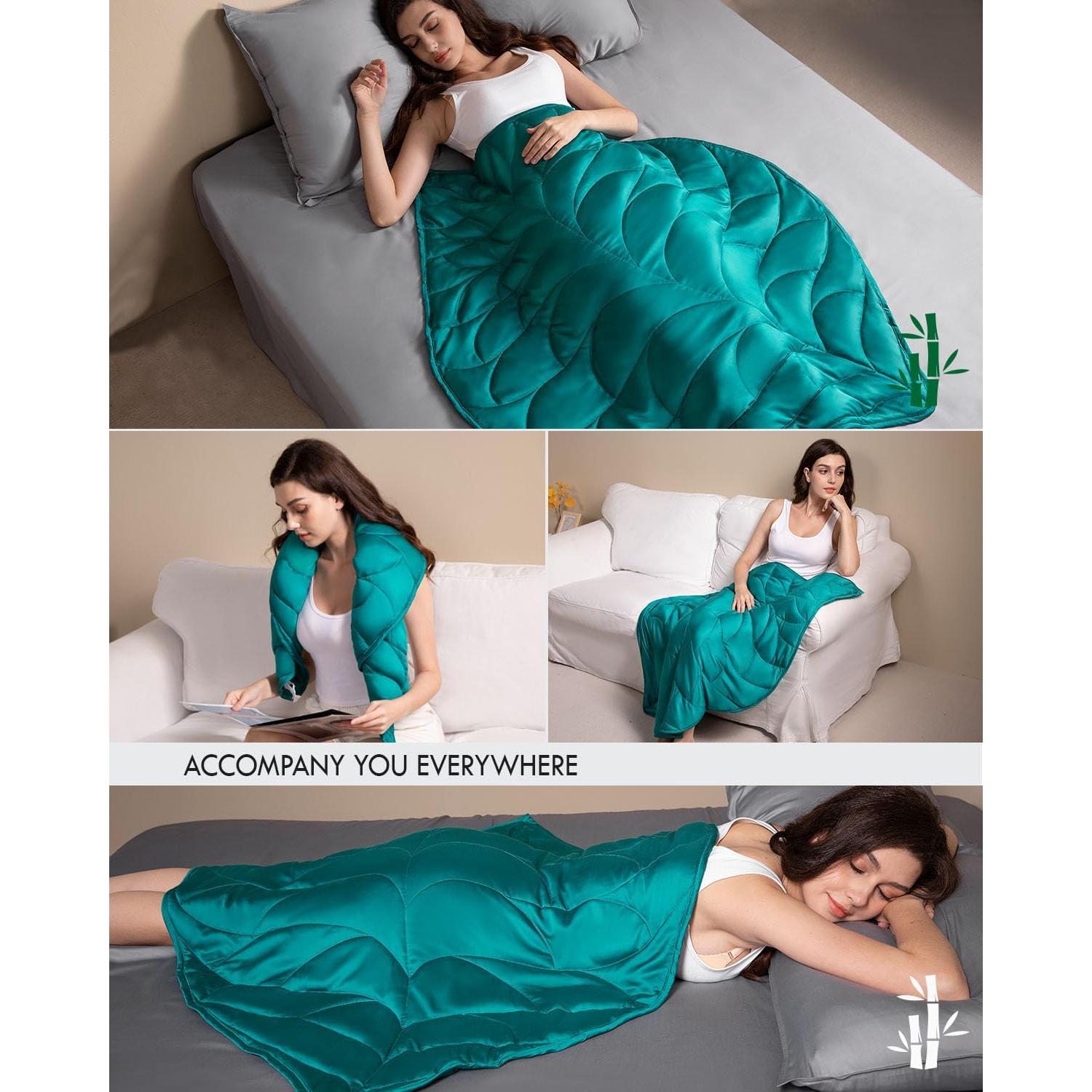 Manta con peso Kaisa 3.2 kg 104x135 cm Microfibra Verde