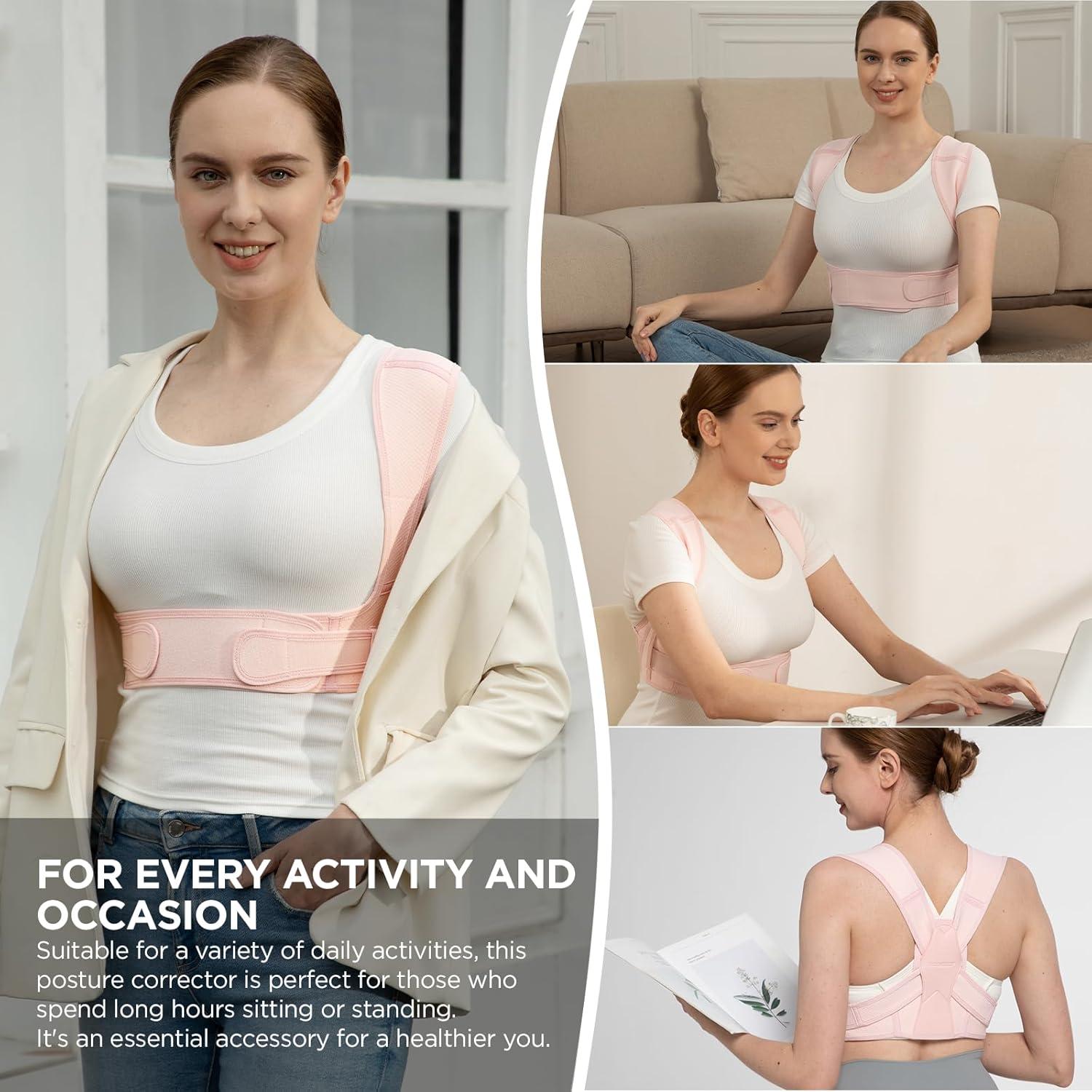 Corrector de Postura Vicorrect S/M Rosa Ajustable Alivio Dolor