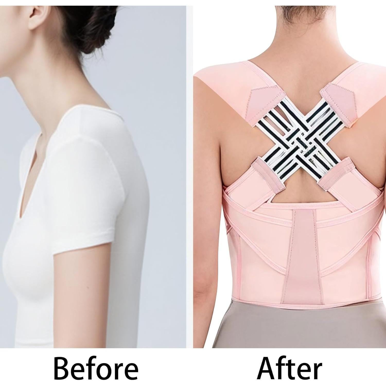 Corrector de Postura Ajustable Yiwushiwuyoufushiyouxiangongsi Rosa XX-Large