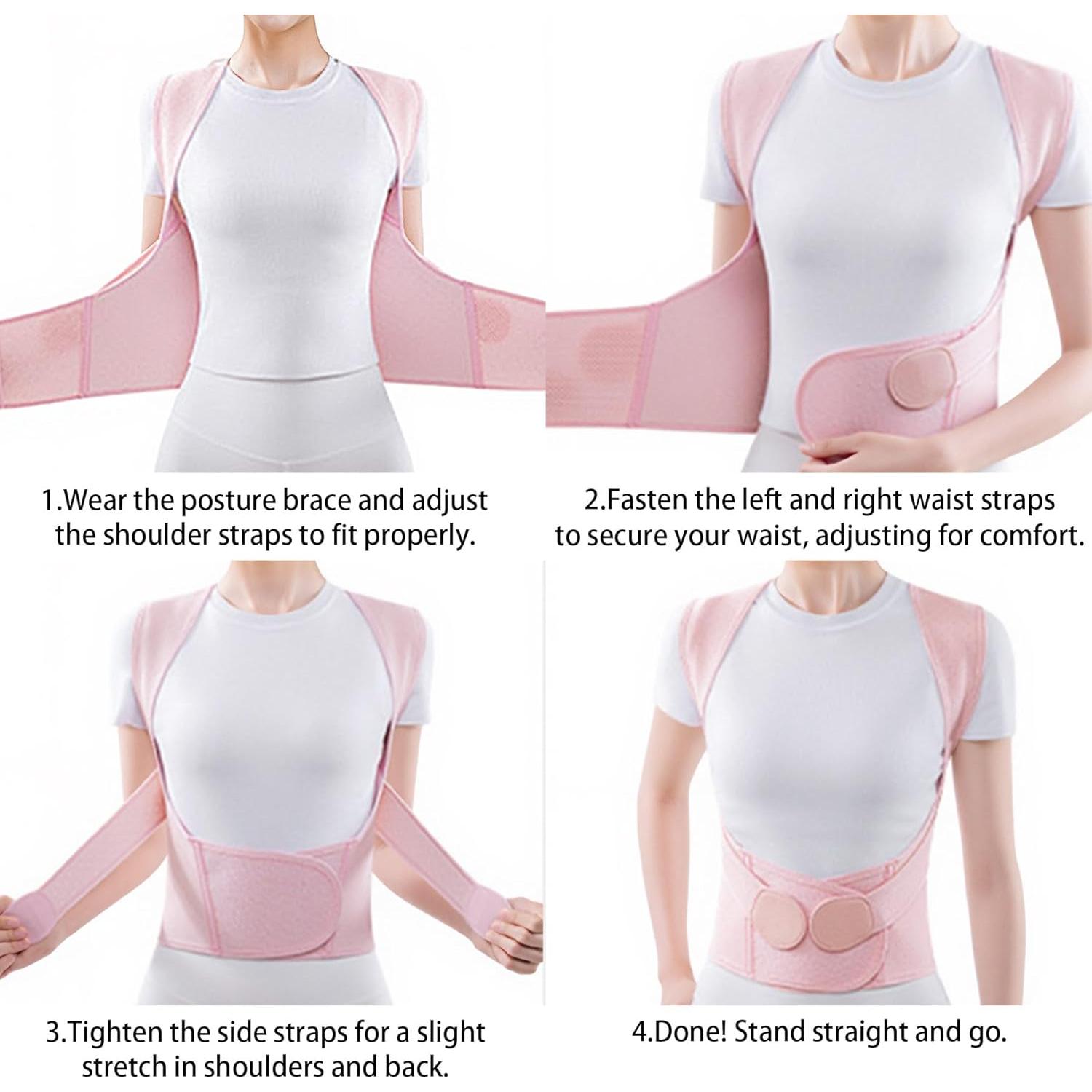 Corrector de Postura Ajustable Yiwushiwuyoufushiyouxiangongsi Rosa XX-Large