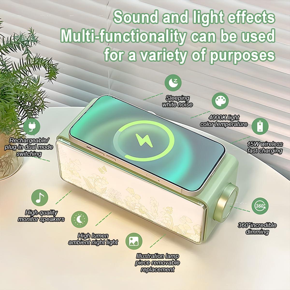 Máquina de Sonido 4 en 1 RUNNINGMT con Luz Nocturna