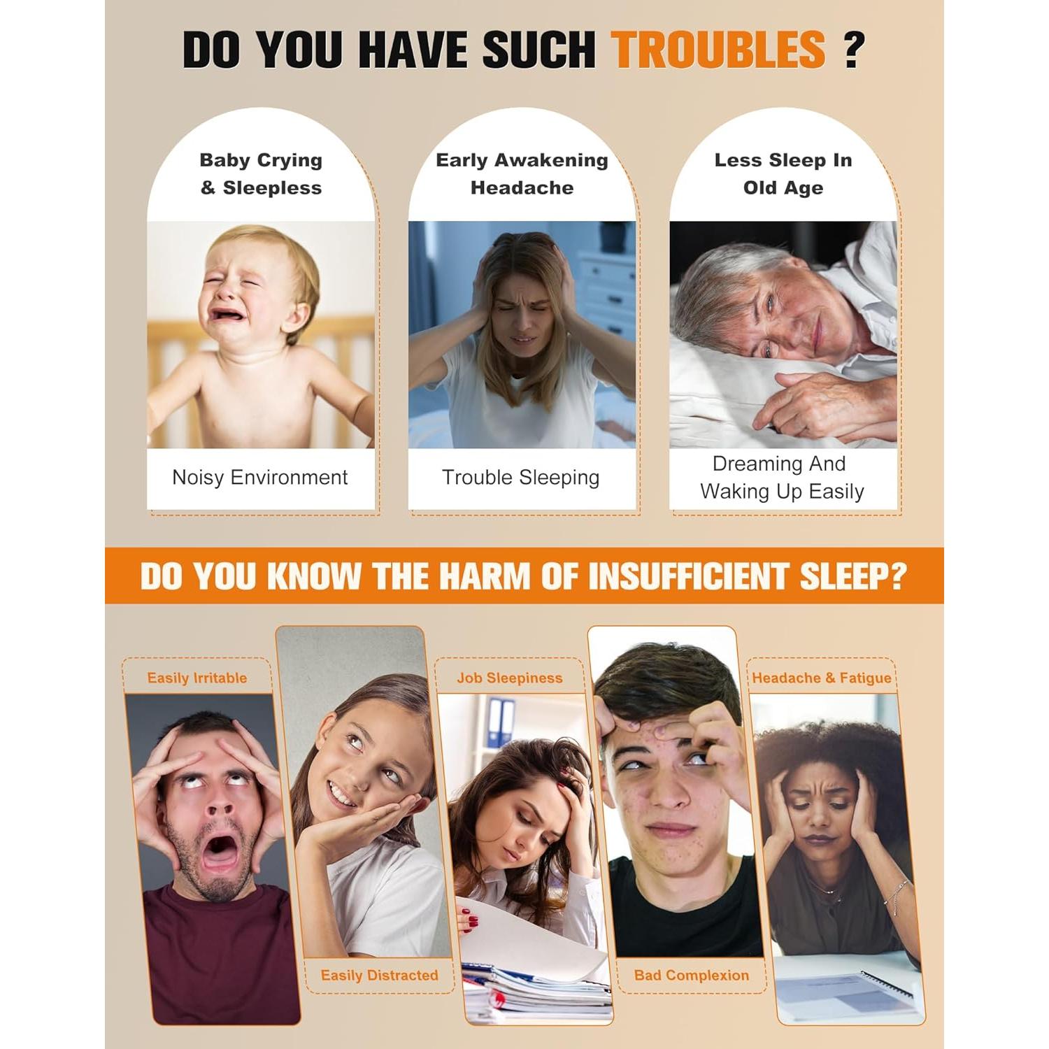 Máquina de Ruido Blanco FoCevN Portátil con 20 Sonidos